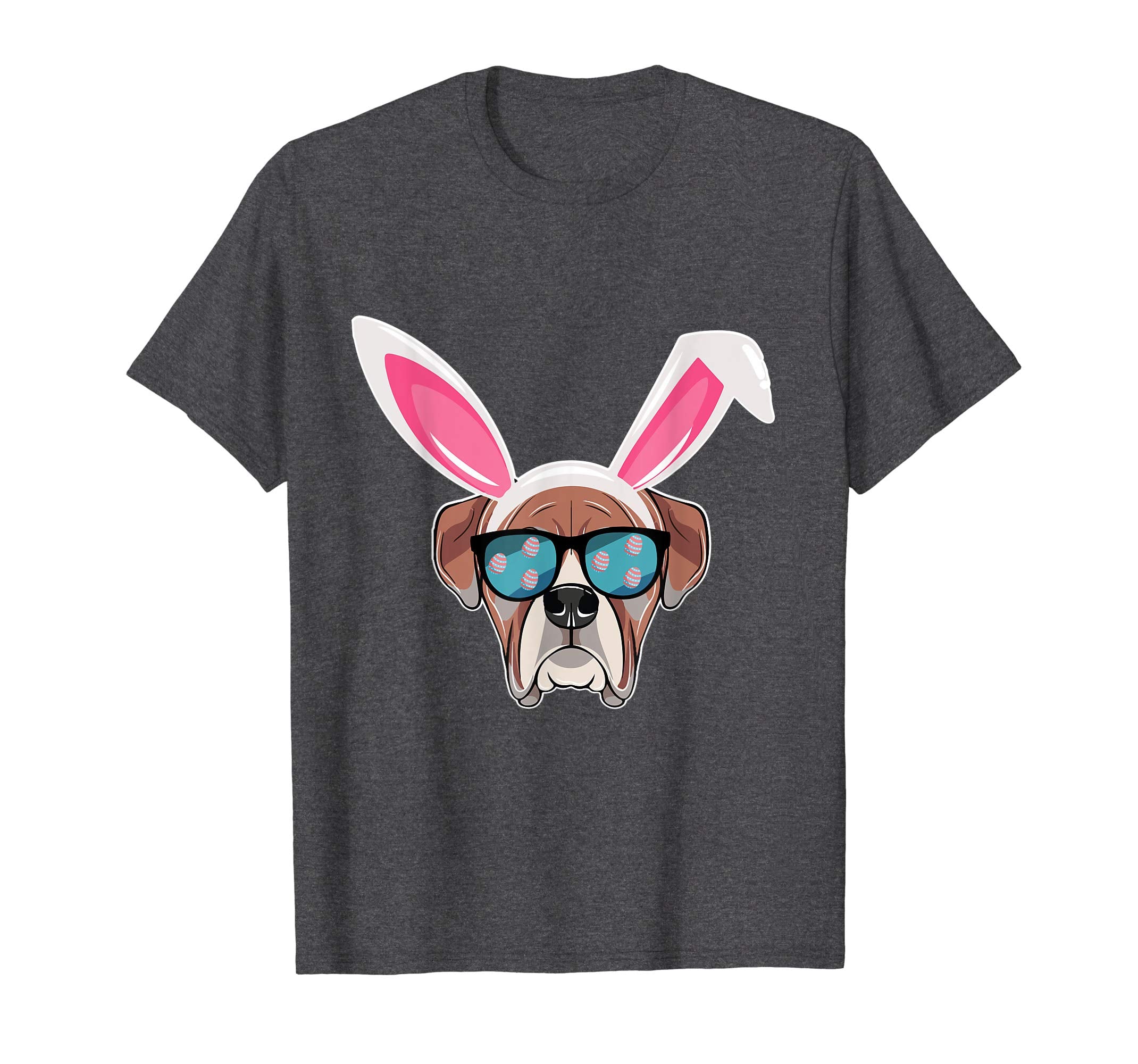 Boxer Dog Cool Sunglass Bunny Hat Happy Easter Day Shirt