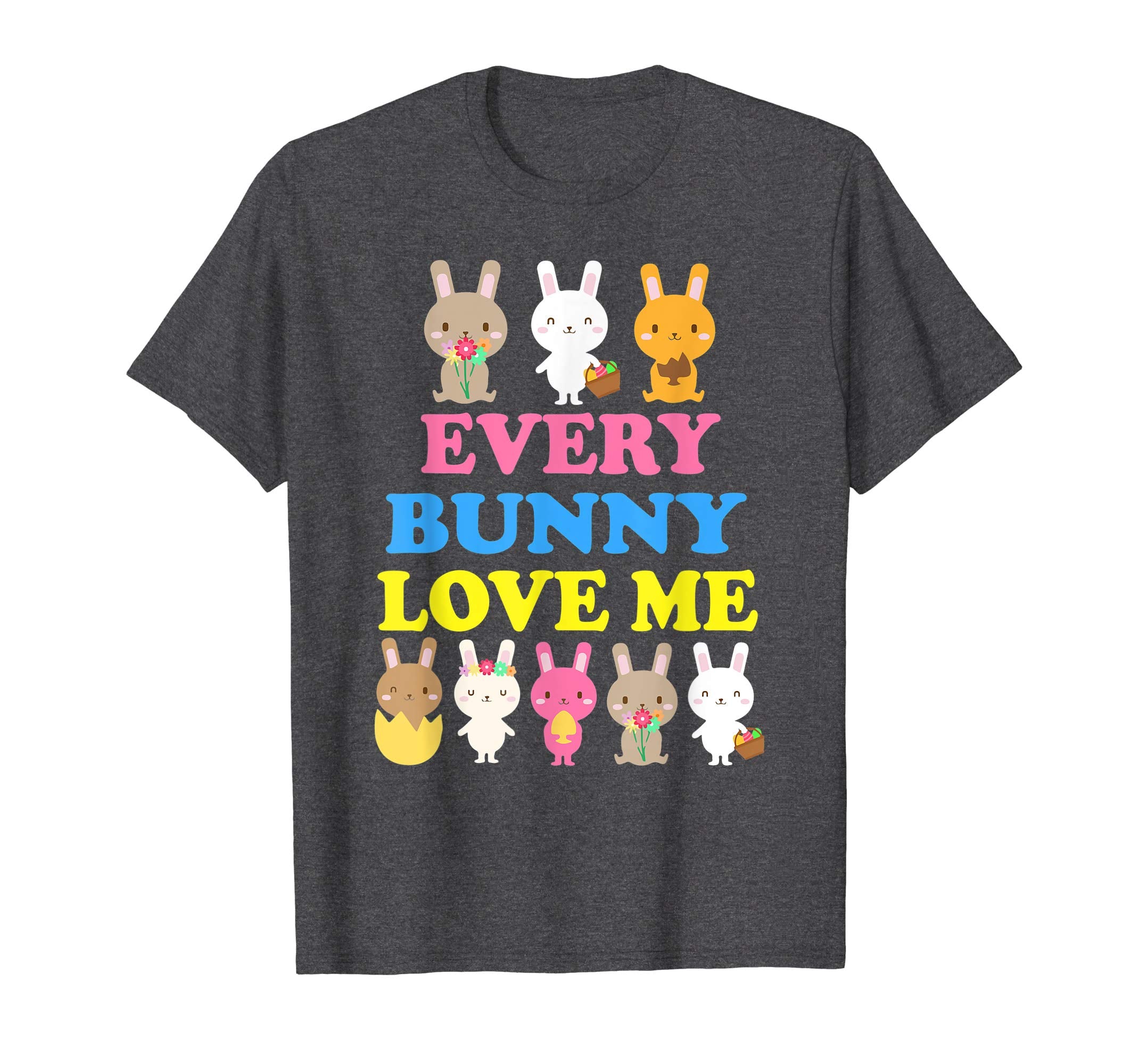 Bunnies Playing Easter Eggs Flower Every Bunny Love Me Shirt