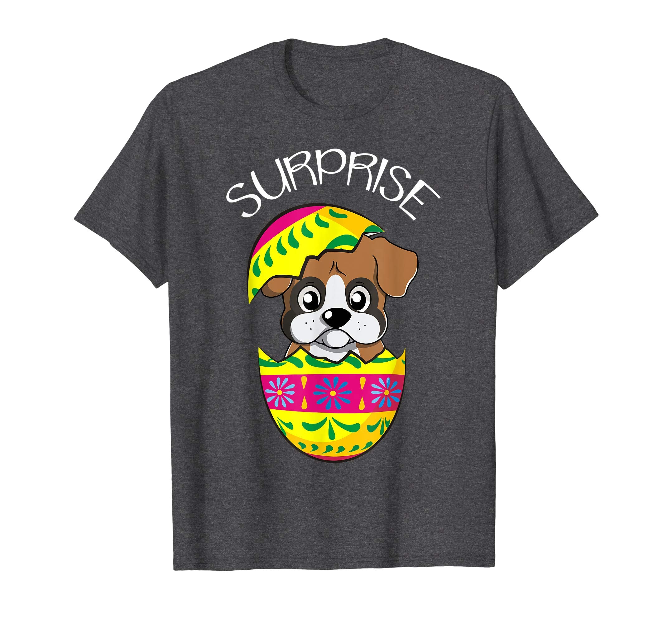Funny Cute Puppy Boxer Hatches Easter Egg Easter T-Shirt