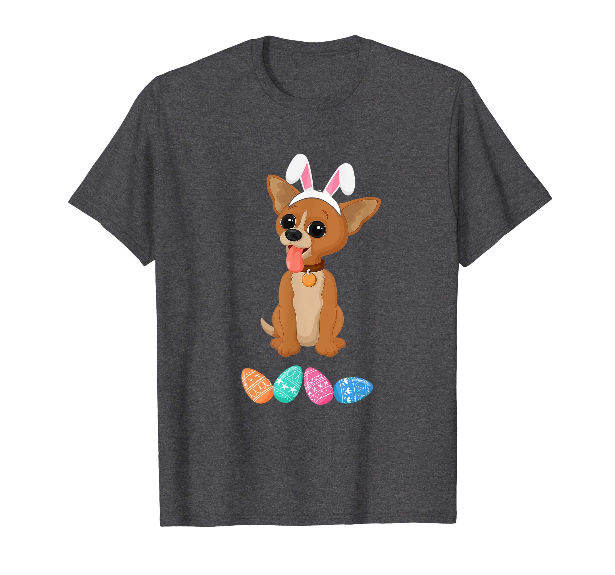 Funny Easter Chihuahua With Bunny Ears And Eggs T Shirt