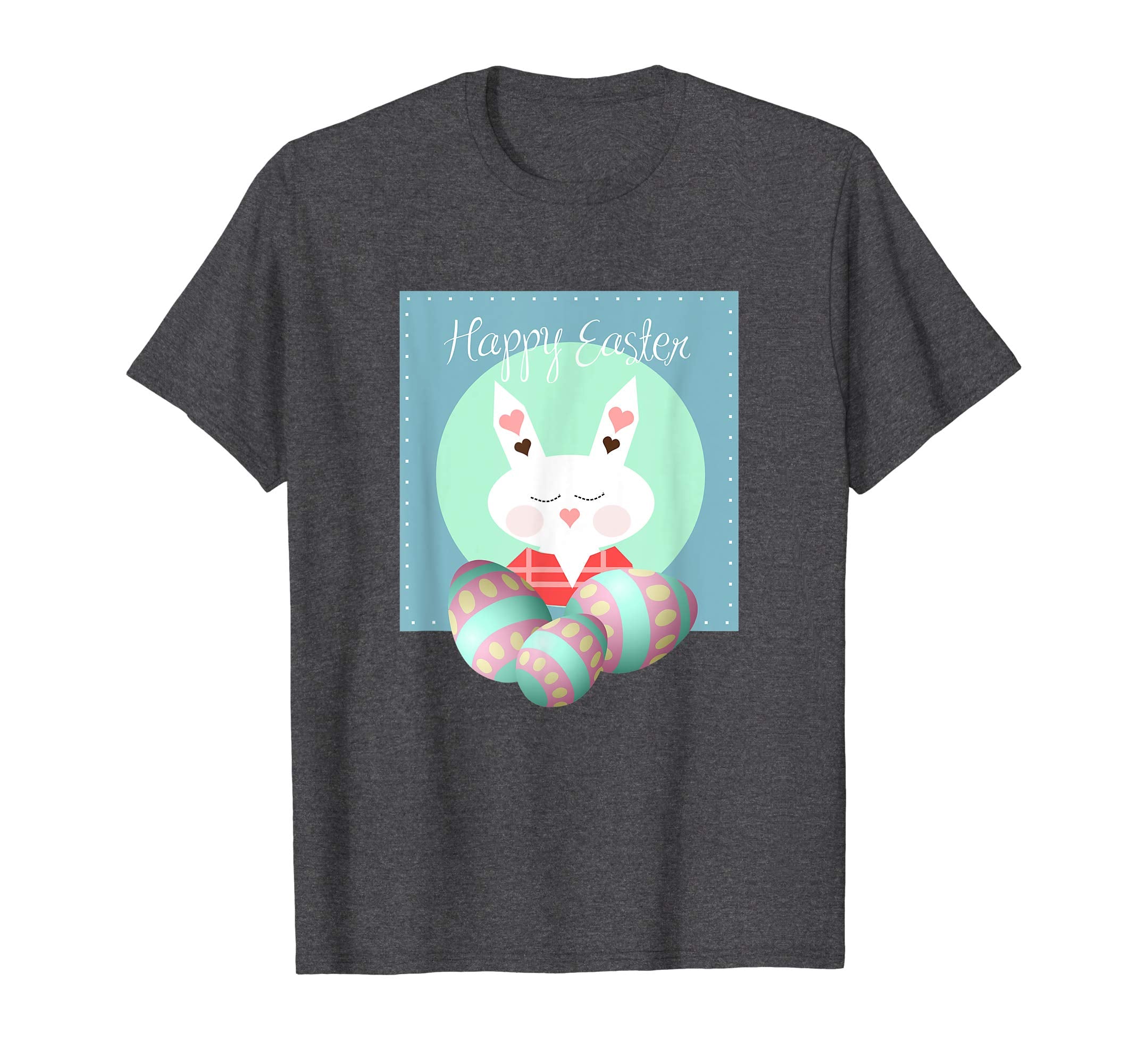 Happy Easter Bunny Tee Shirt With Easter Eggs Tee