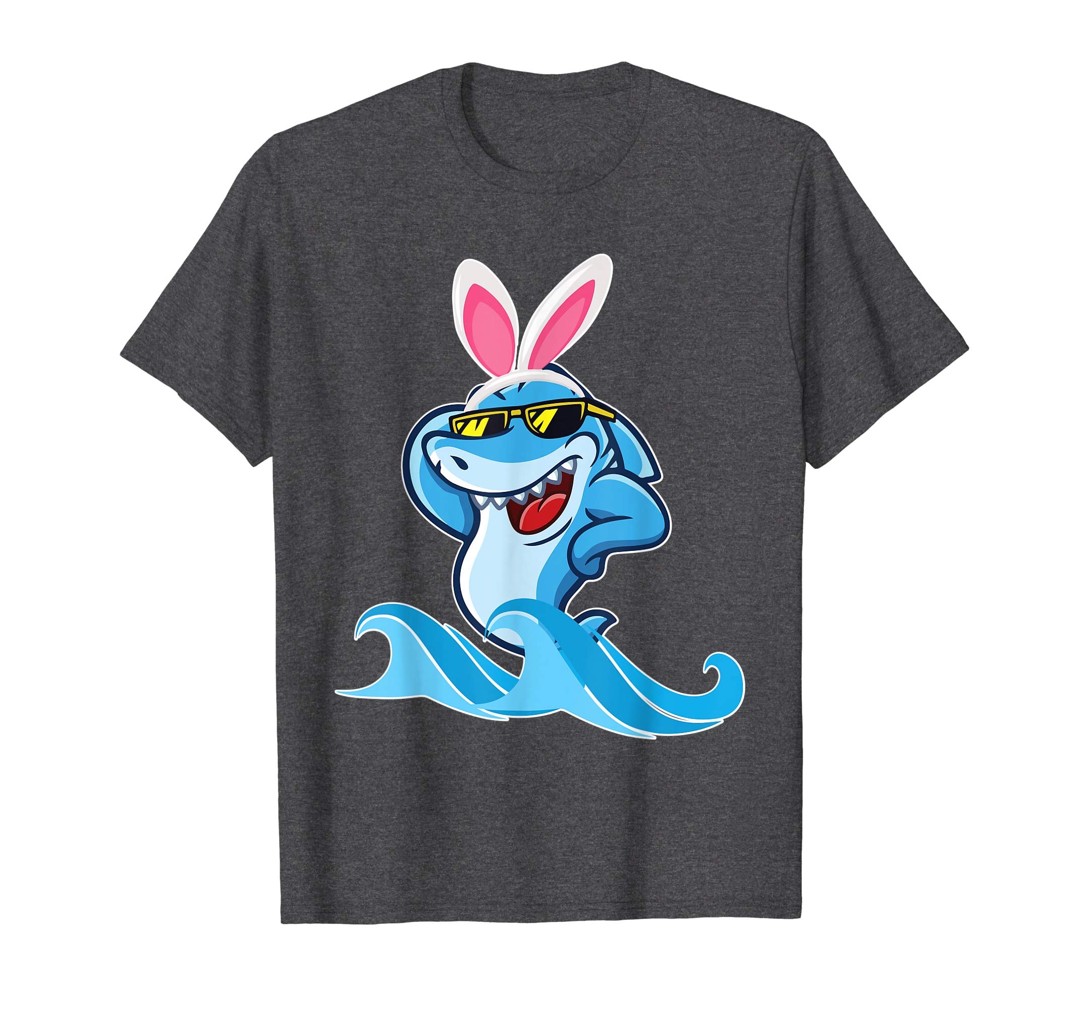 Shark With Bunny Rabbit Hat Swimming Happy Easter Day Shirt