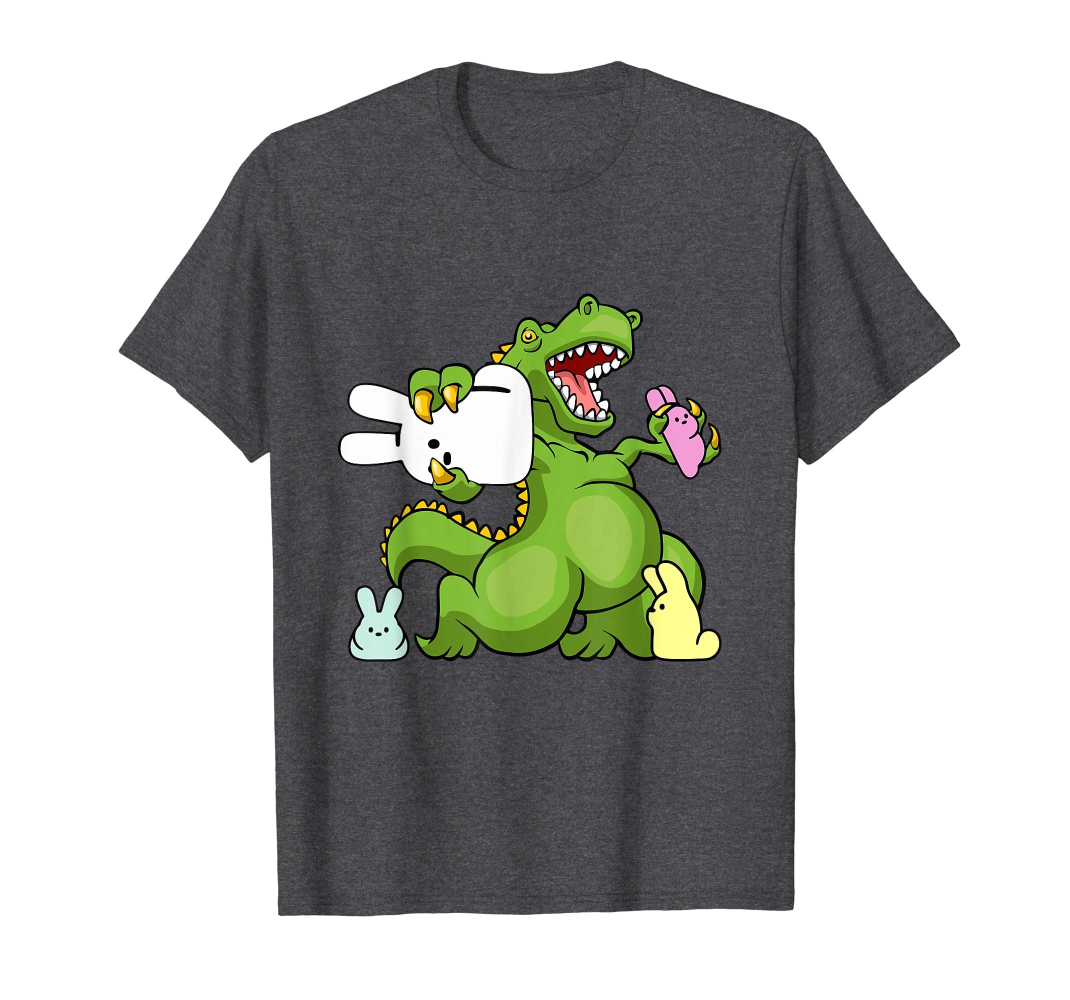 Dinosaur T-rex Eat Bunny Peeps Happy Easter Day T-Shirt