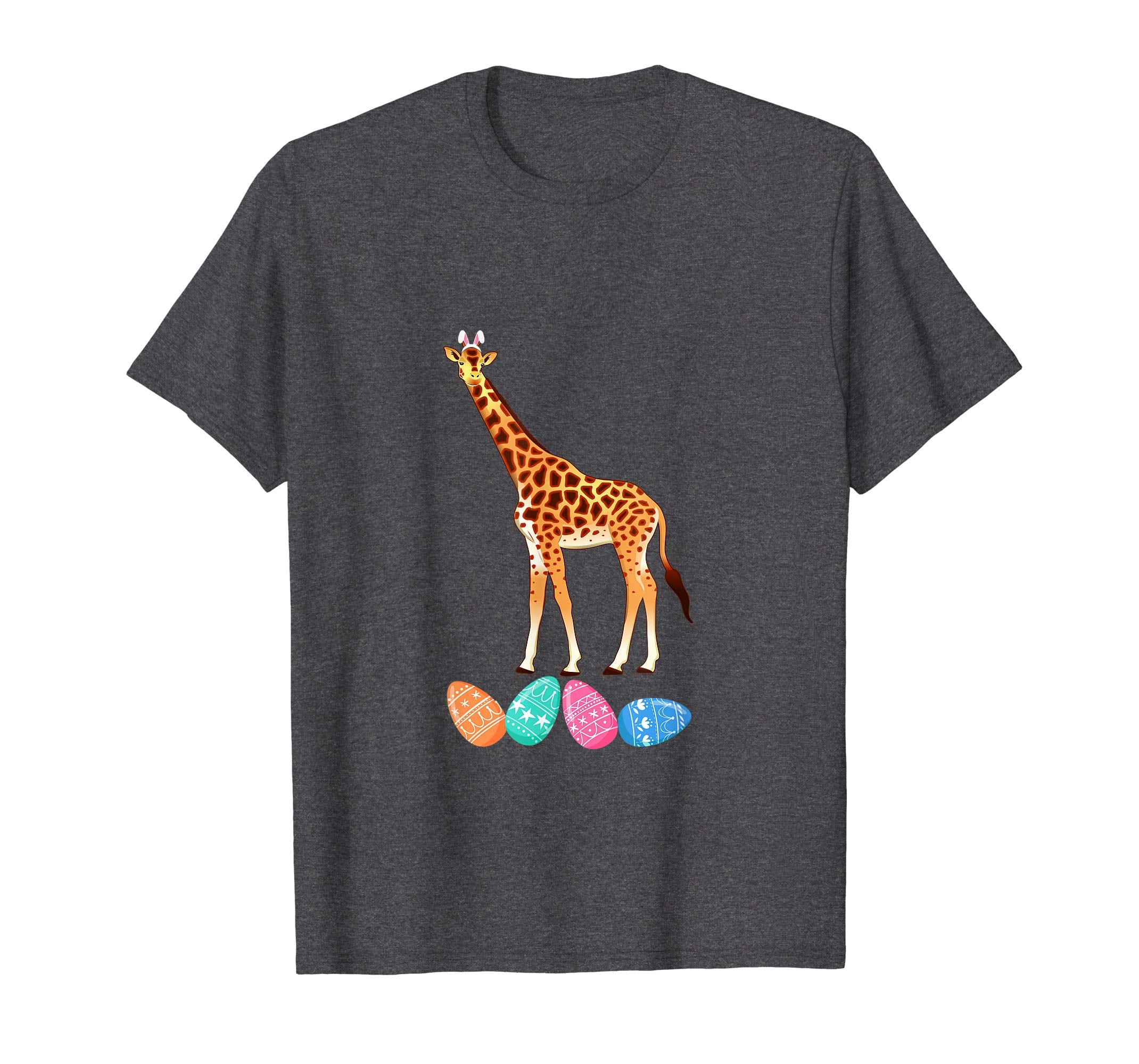 Funny Easter Giraffe With Bunny Ears And Eggs T Shirt