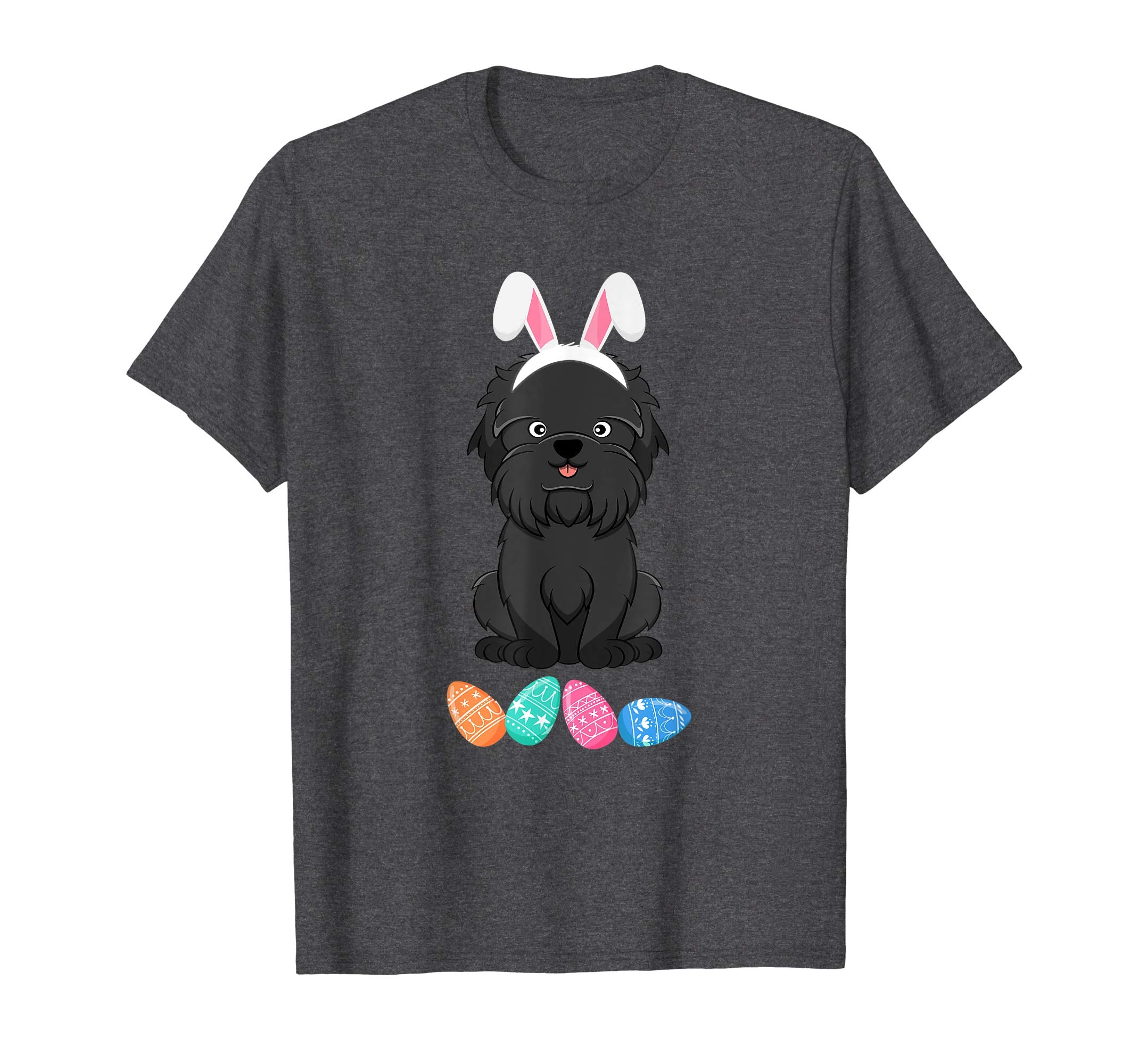 Funny Easter Affenpinscher With Bunny Ears And Eggs T Shirt