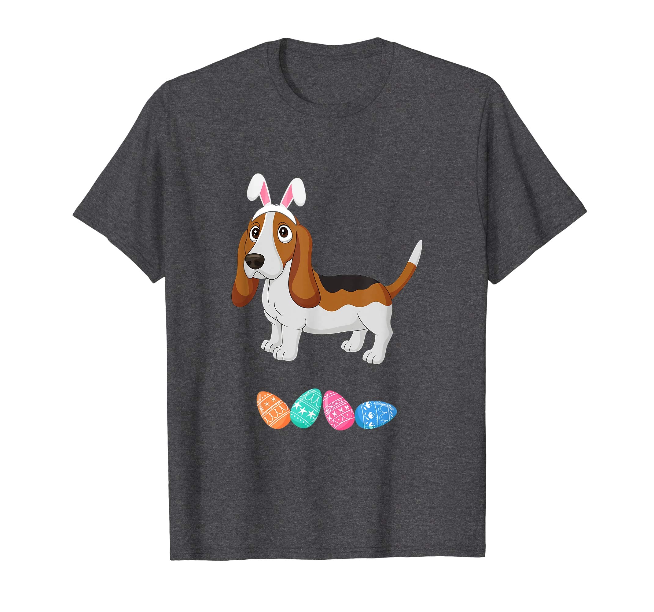 Funny Easter Basset Hound With Bunny Ears And Eggs T Shirt