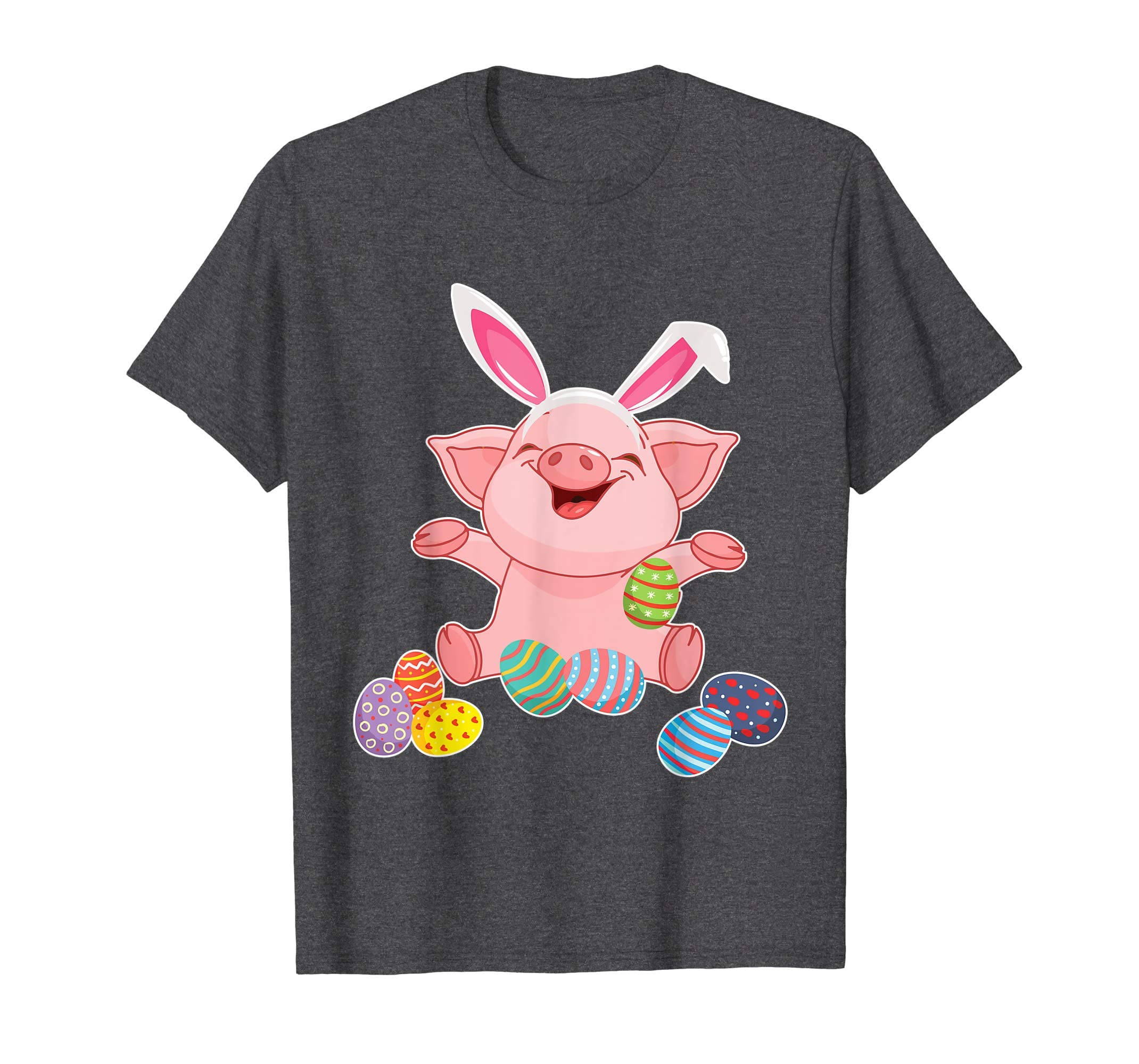 Pig And Bunny Rabbit Hat Playing Easter Eggs Happy Day Shirt