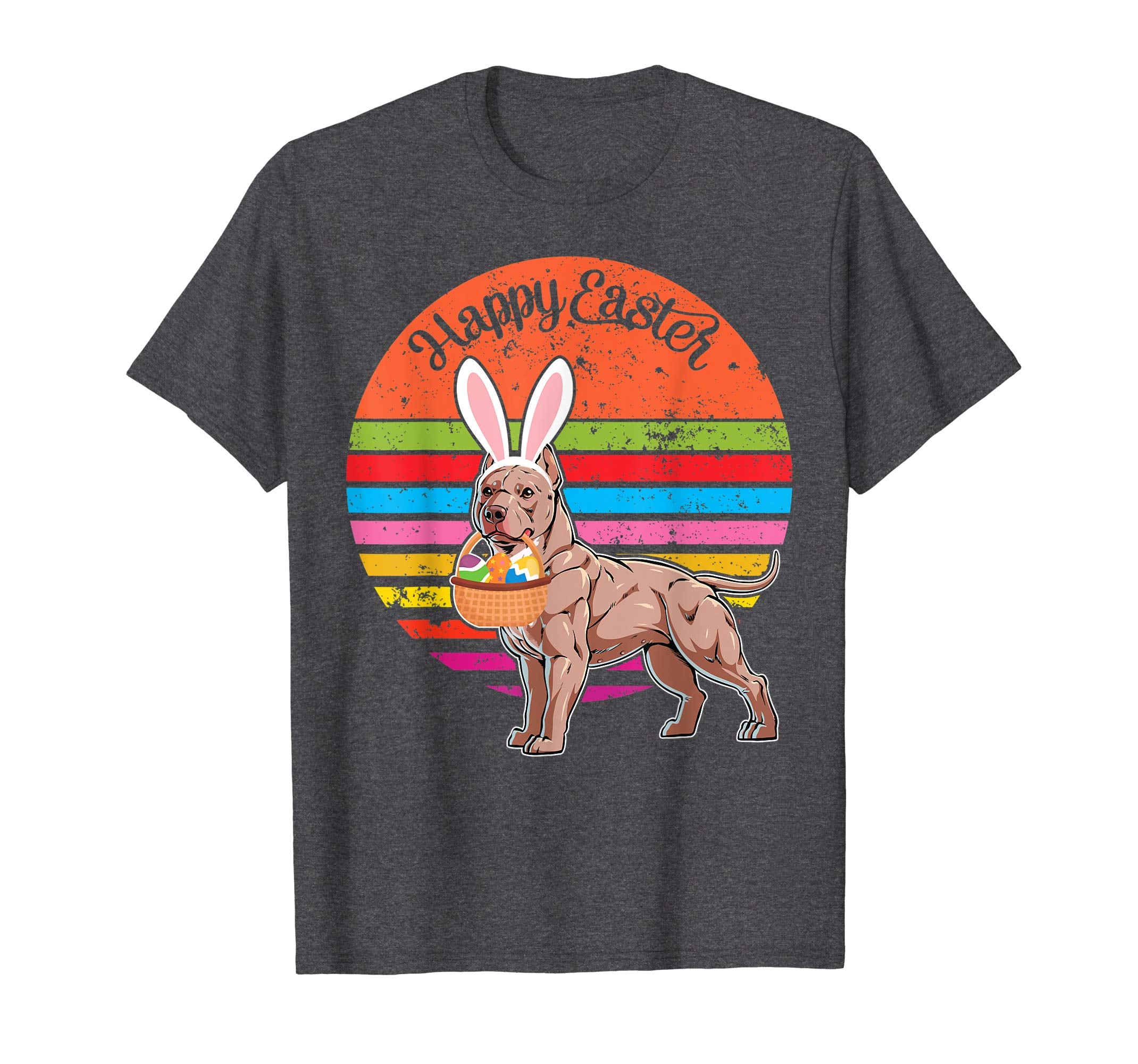 Pitbull Bunny Dog Easter Eggs Happy Easter Vintage Shirt