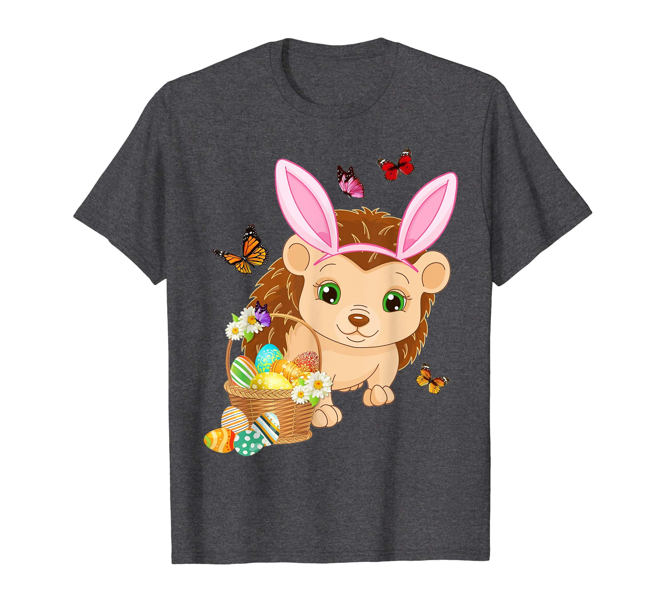 Hedgehog Bunny Hat Rabbit Easter Eggs Shirt Happy Ea