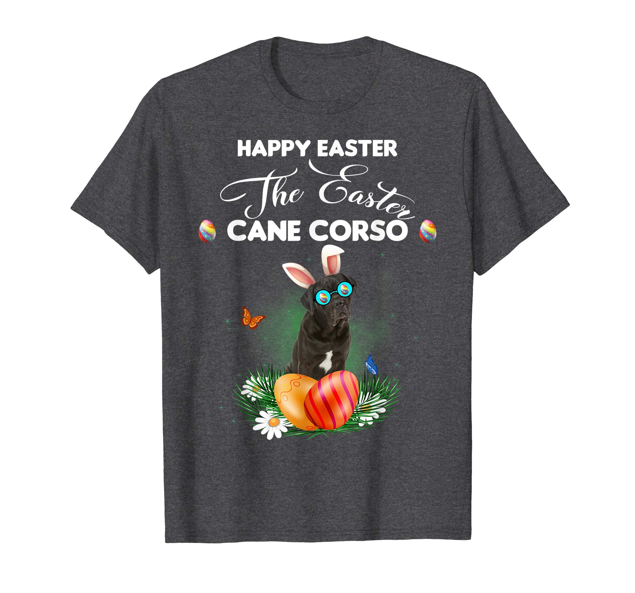 Cane Corso Dog Sunglass Bunny Happy Easter Day Tshirt