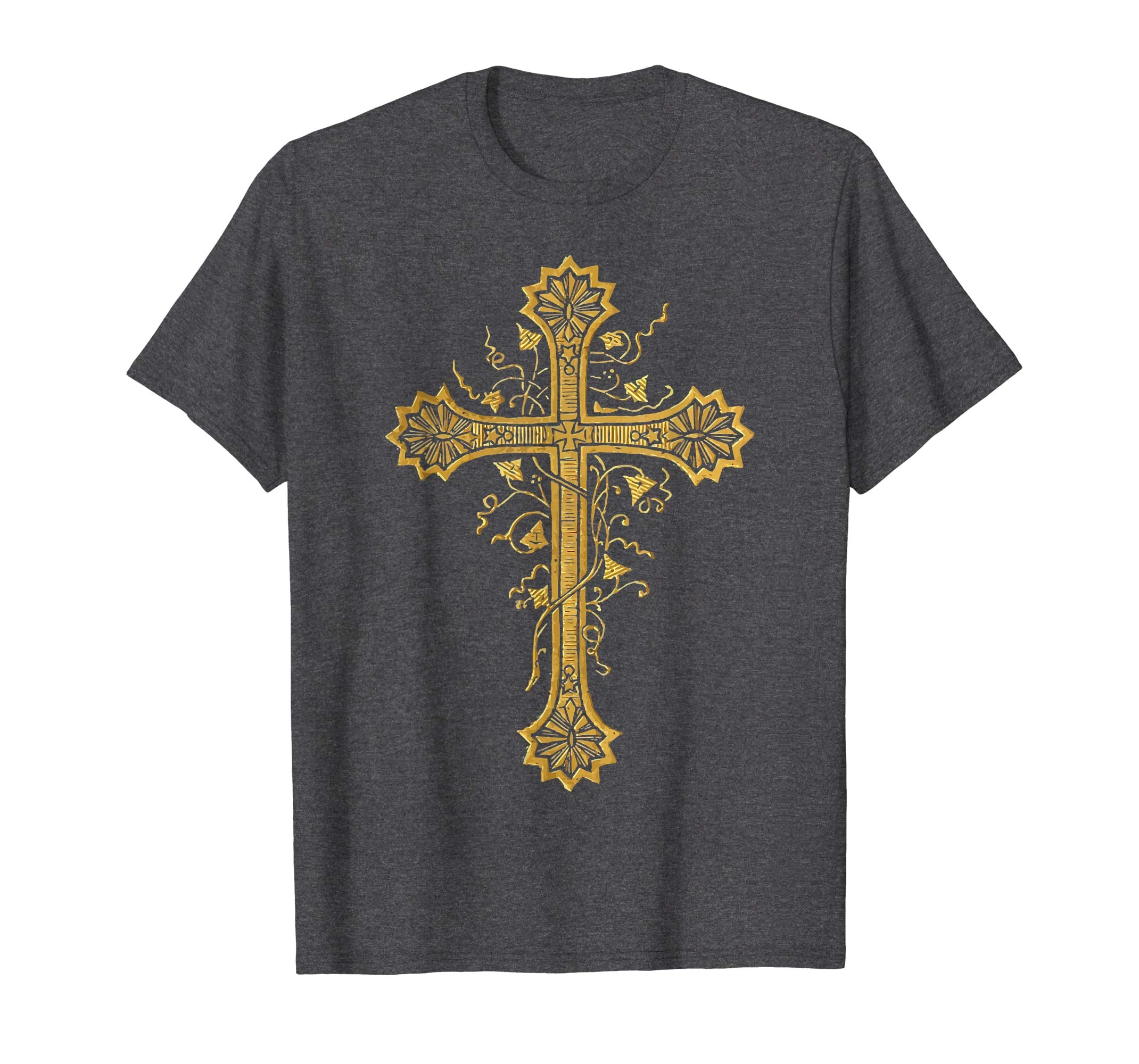 Gold Cross Vintage Catholic Art Easter Gifts Shirts