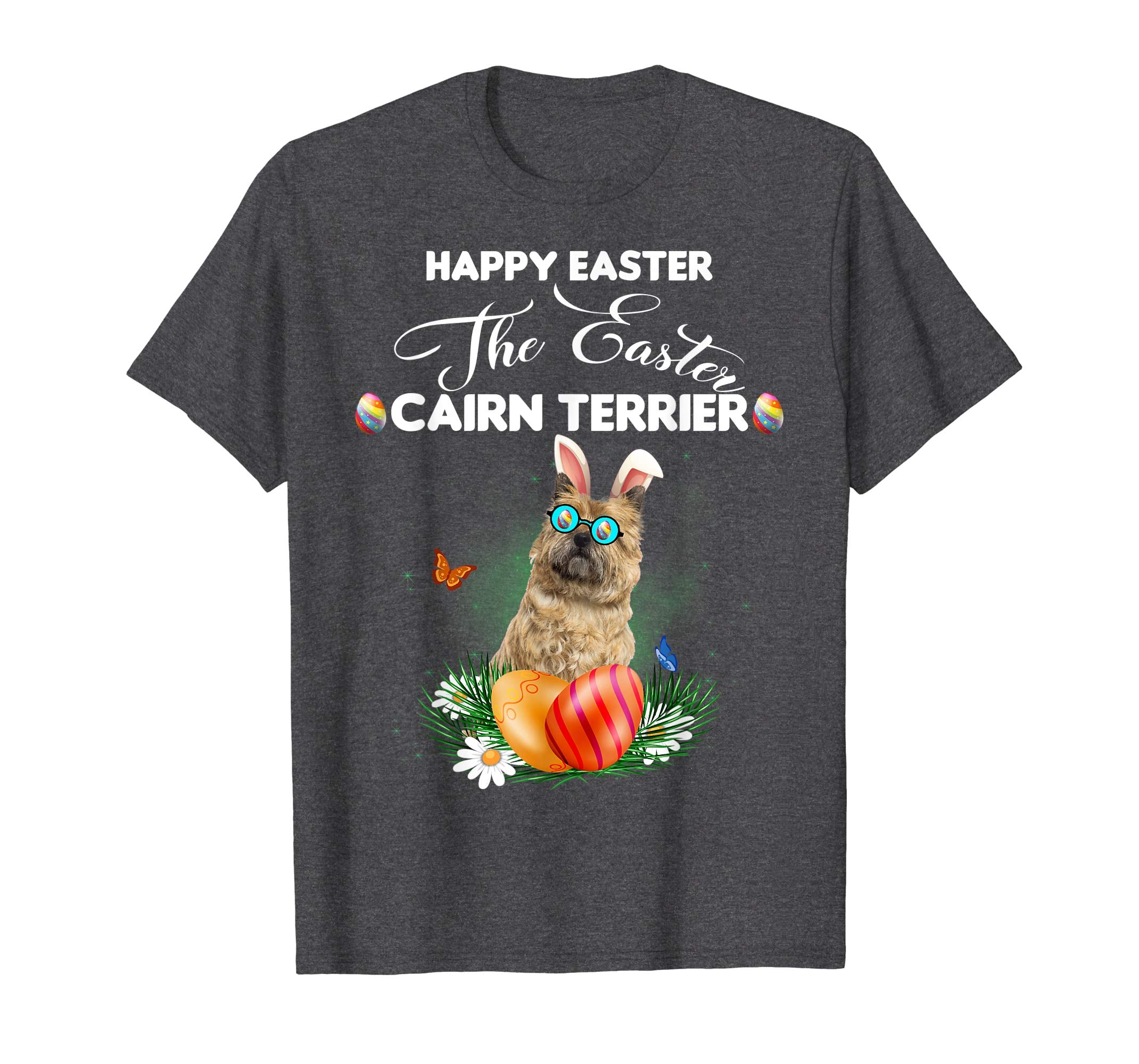 Cairn Terrier Dog Sunglass Bunny Happy Easter Day Tshirt