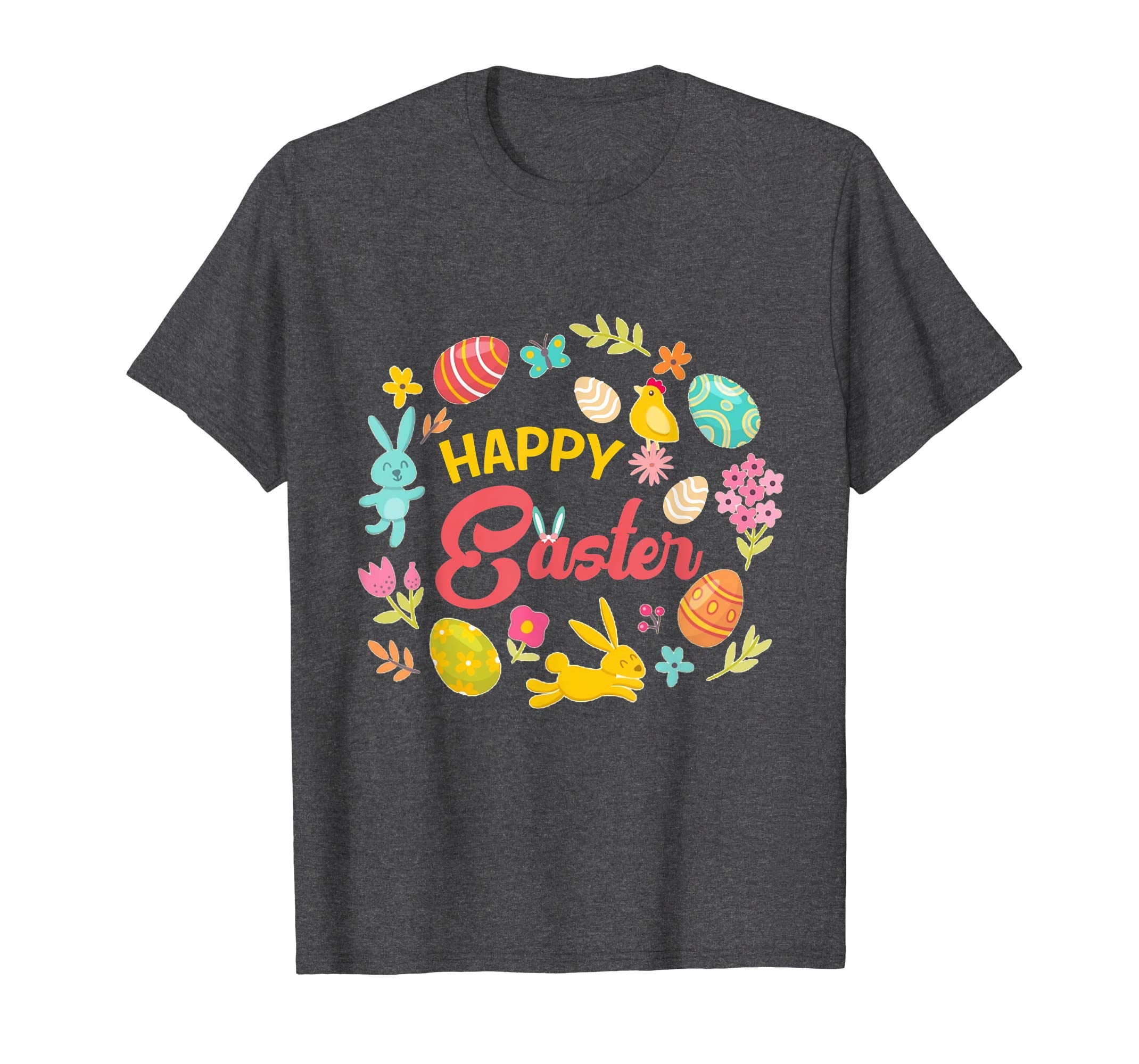 Happy Easter Bunny Tee T-Shirt With Easter Eggs Tee