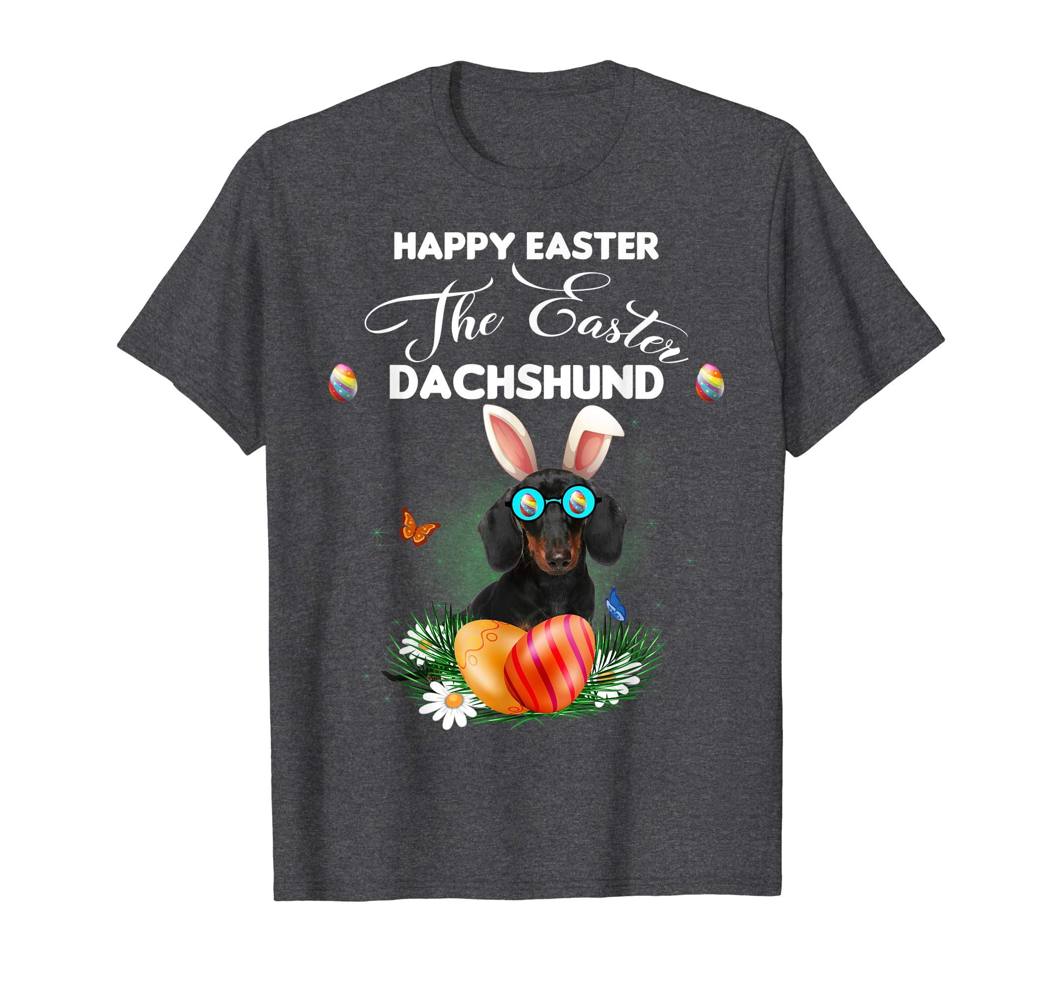 Dachshund Dog Sunglass Bunny Happy Easter Day Tshirt