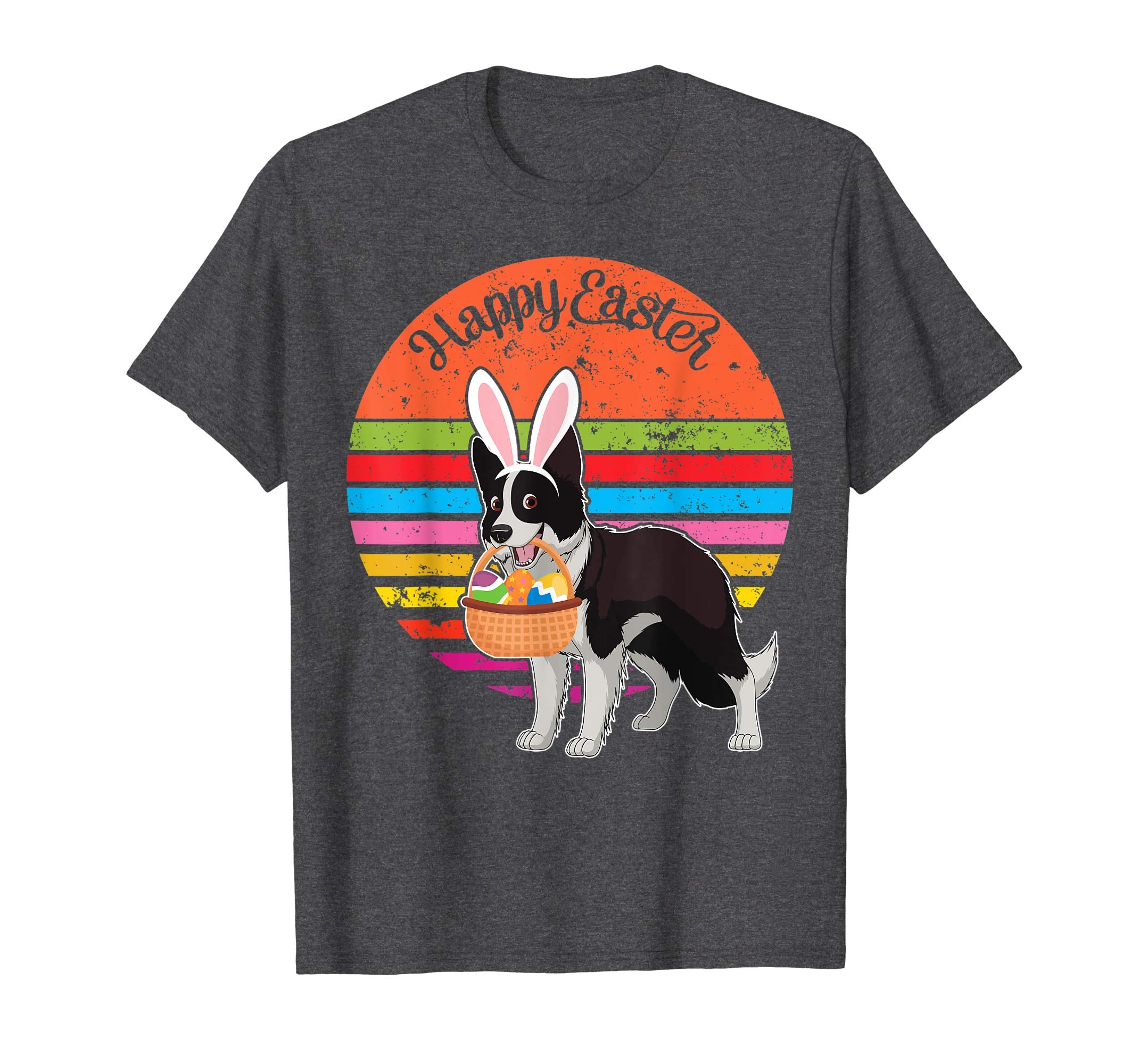 Boder Collie Bunny Dog Easter Egg Happy Easter Vintage Shirt