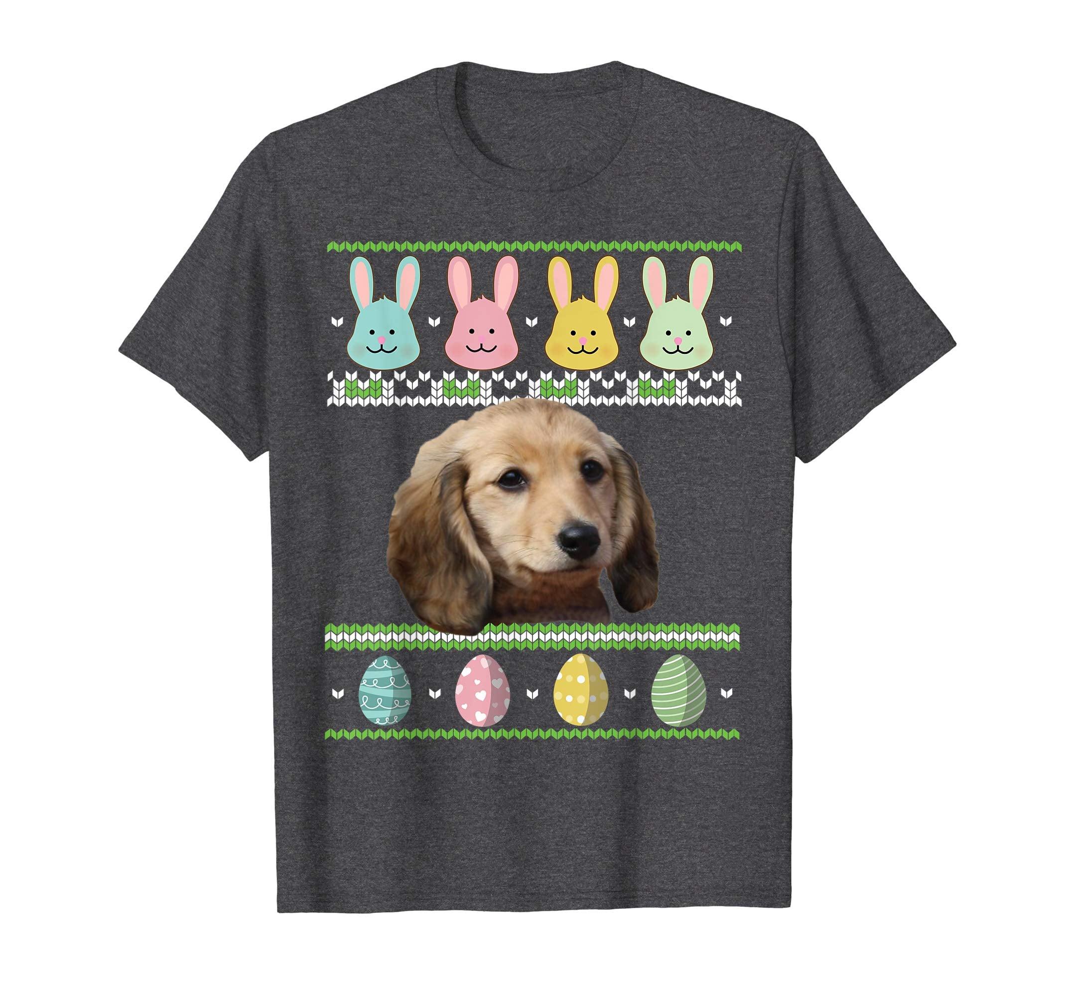Dachshund Dog Bunnies &amp; Easter Eggs Ugly Sweater Happy Shirt