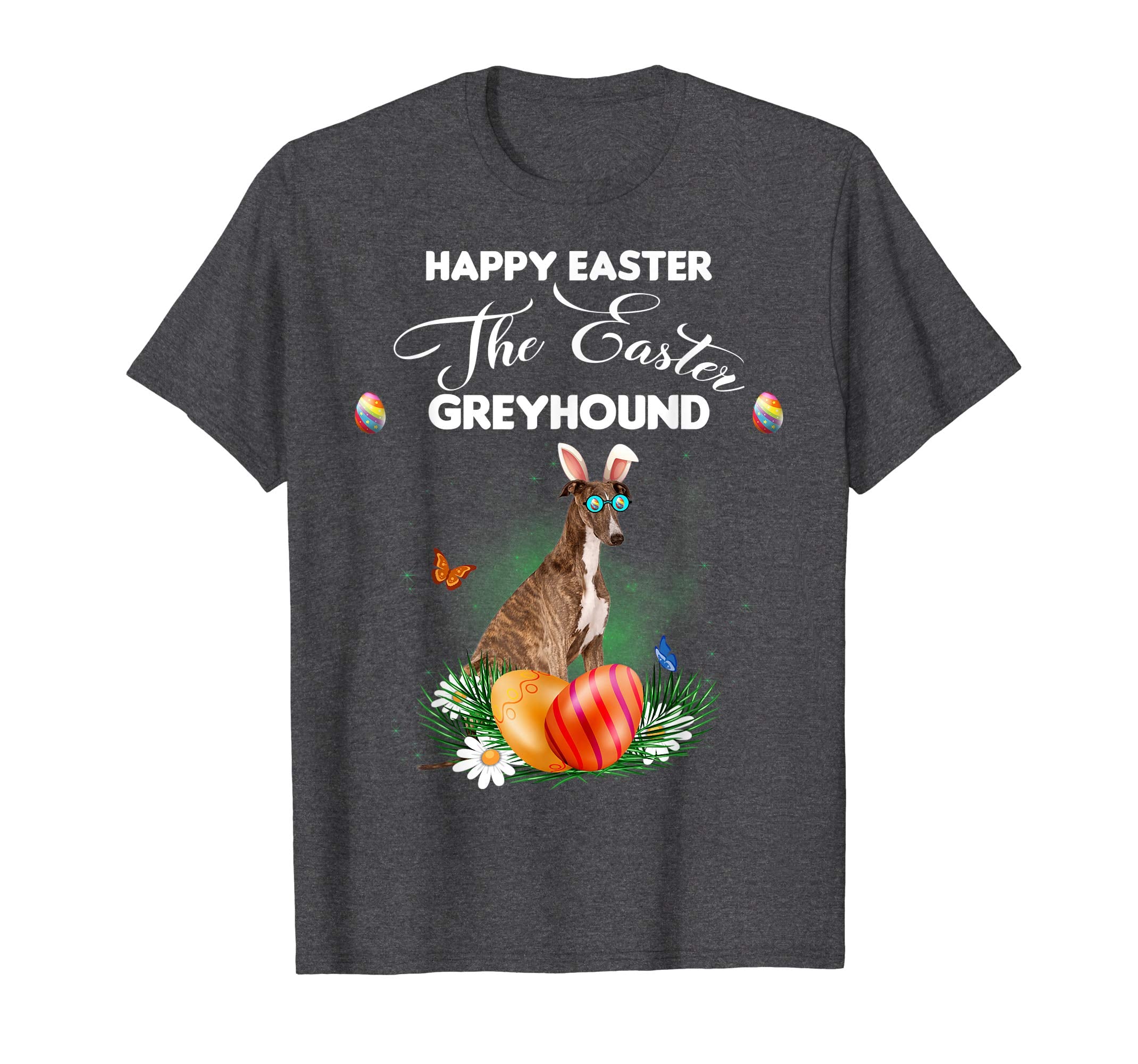 Greyhound Dog Sunglass Bunny Happy Easter Day Tshirt