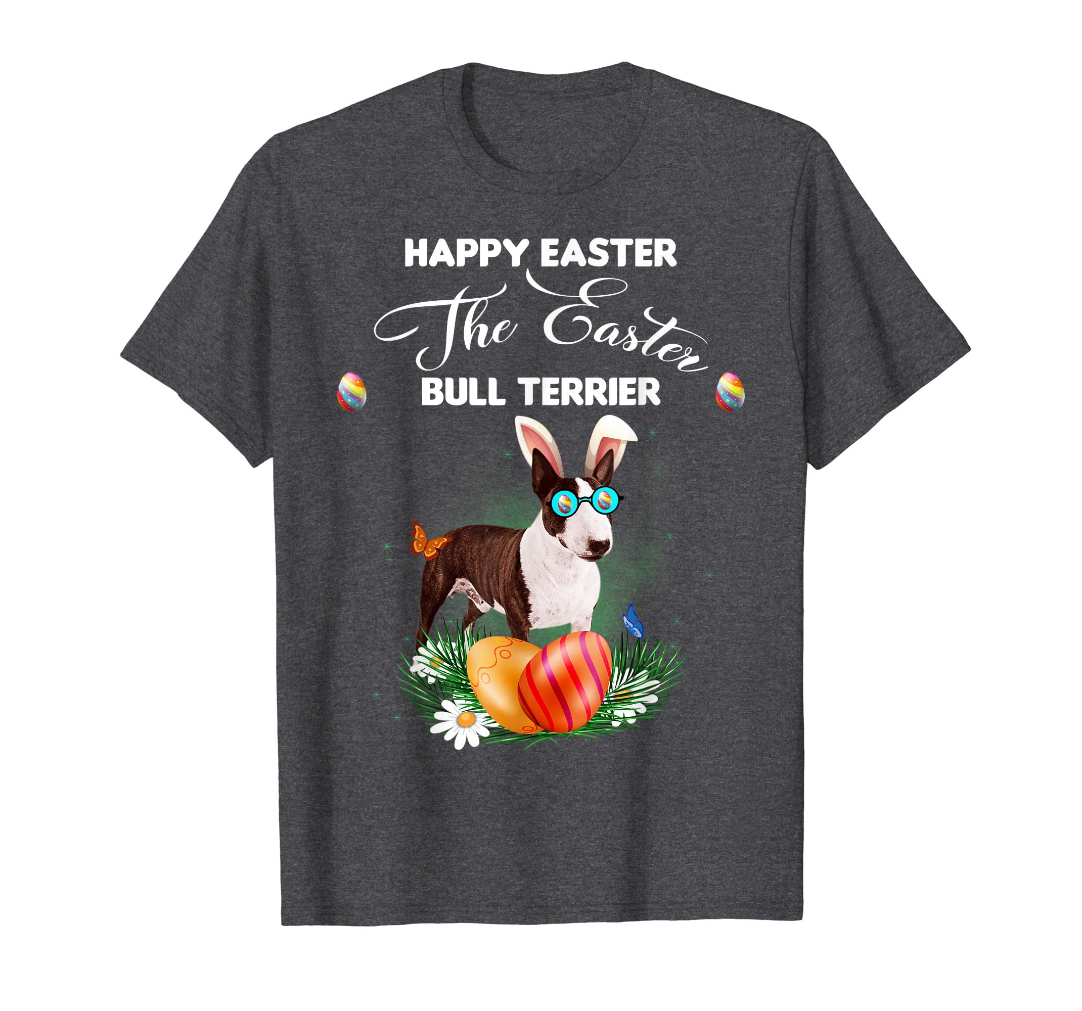 Bull Terrier Dog Sunglass Bunny Happy Easter Day Tshirt