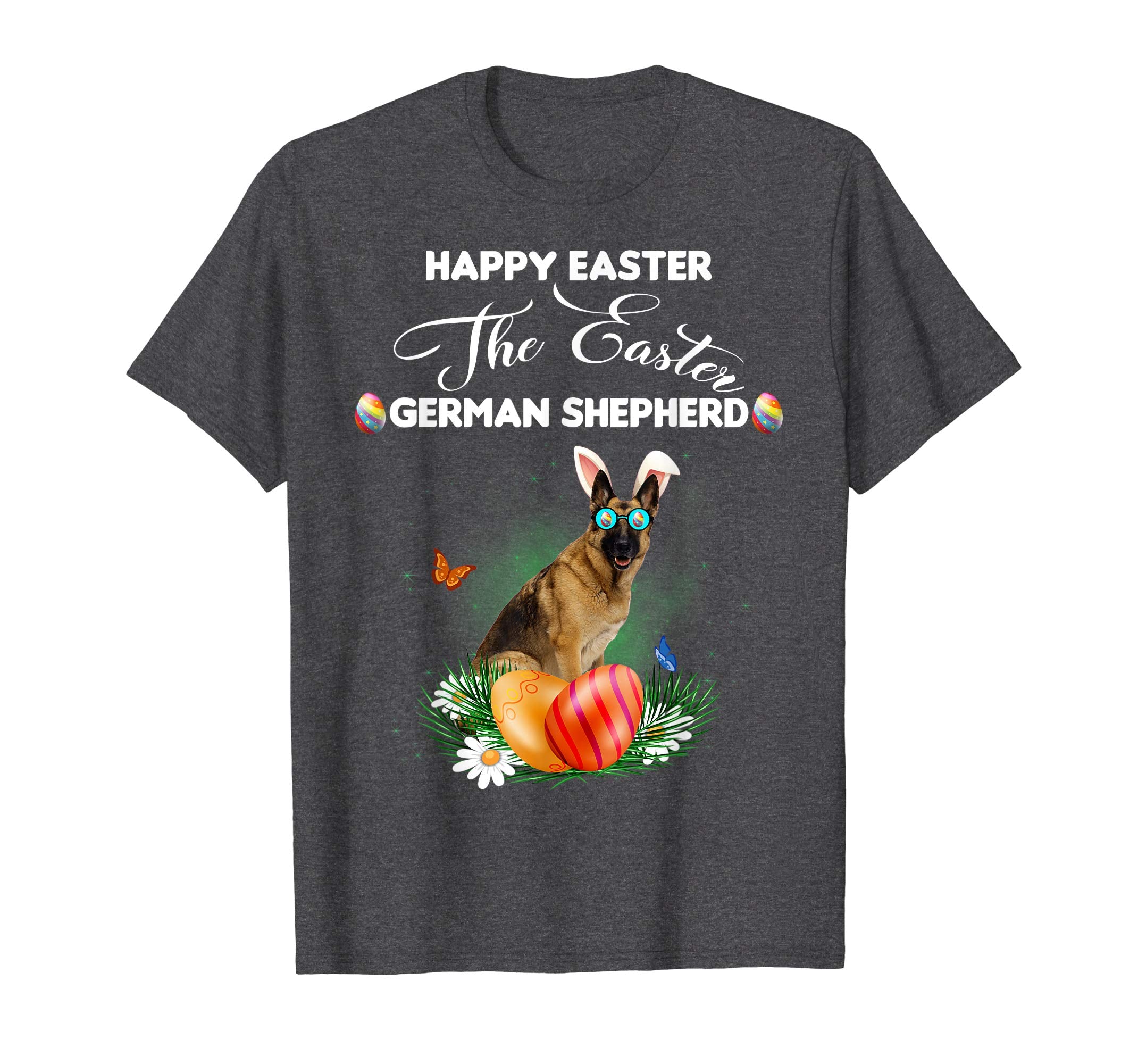German Shepherd Dog Sunglass Bunny Happy Easter Day Tshirt