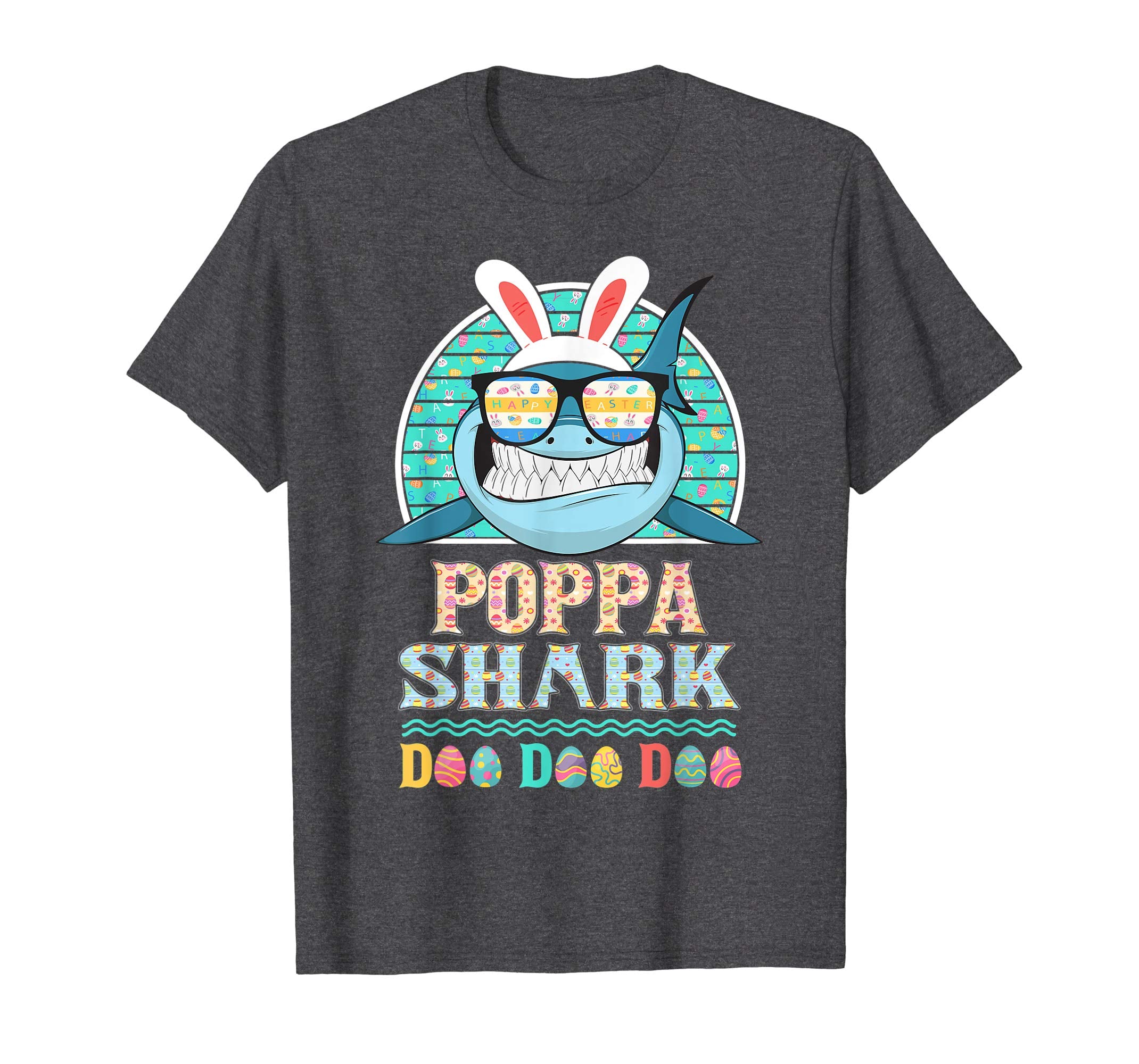 Funny Poppa Shark Happy Easter Day Gift Family Shirt