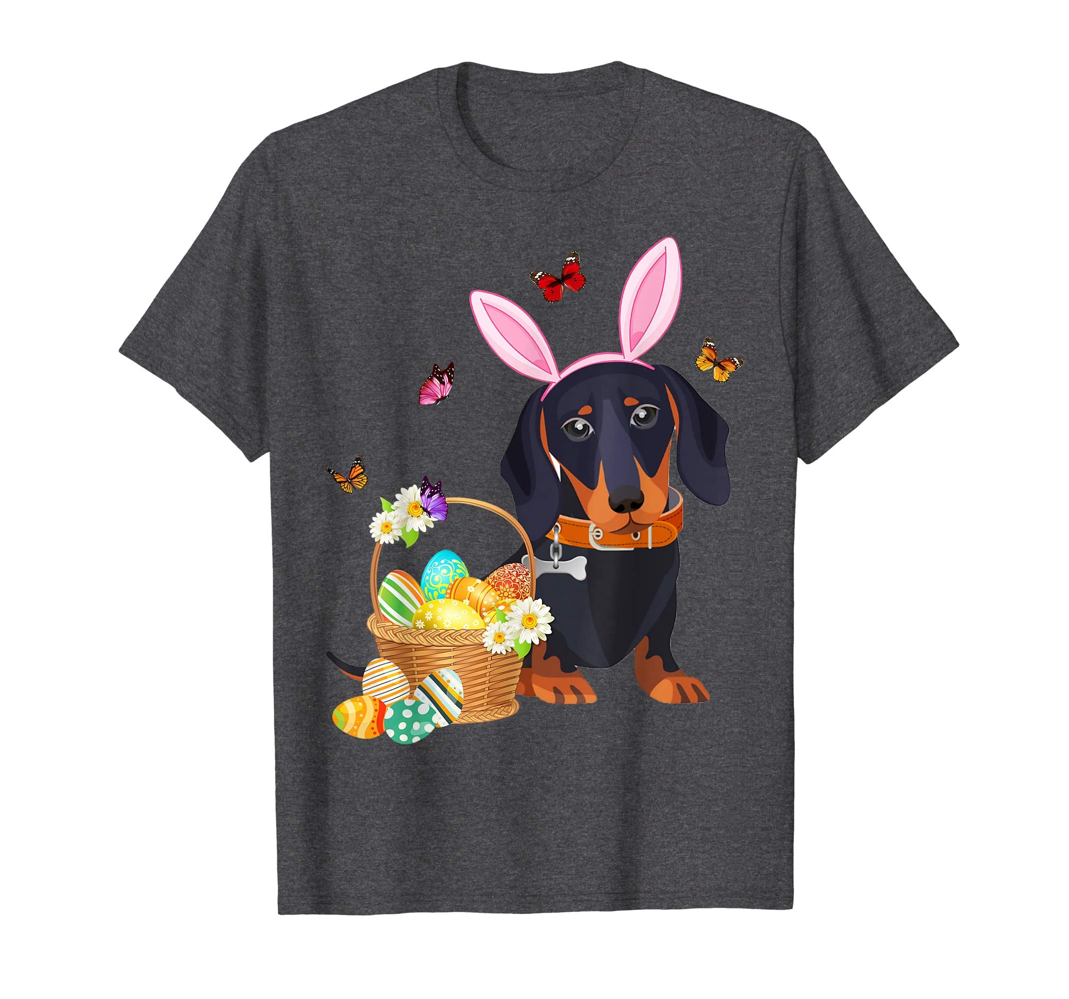Dachshund Bunny Hat Rabbit Easter Eggs Shirt Happy Ea