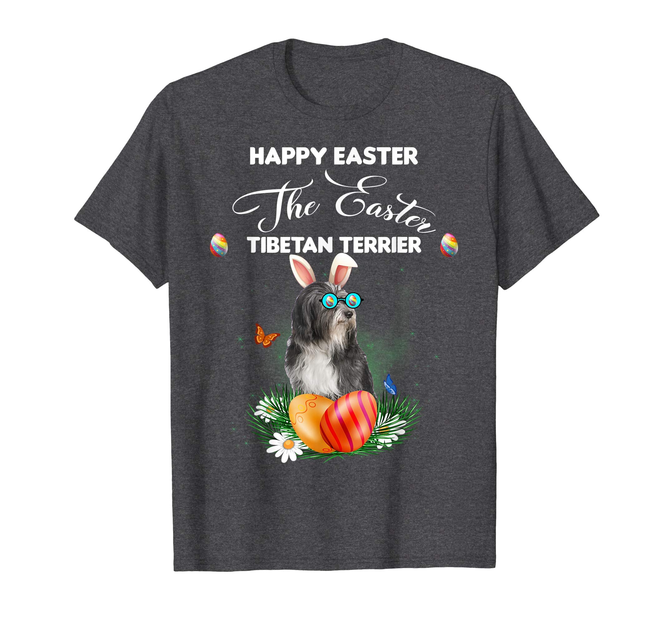 Tibetan Terrier Dog Sunglass Bunny Happy Easter Day Tshirt