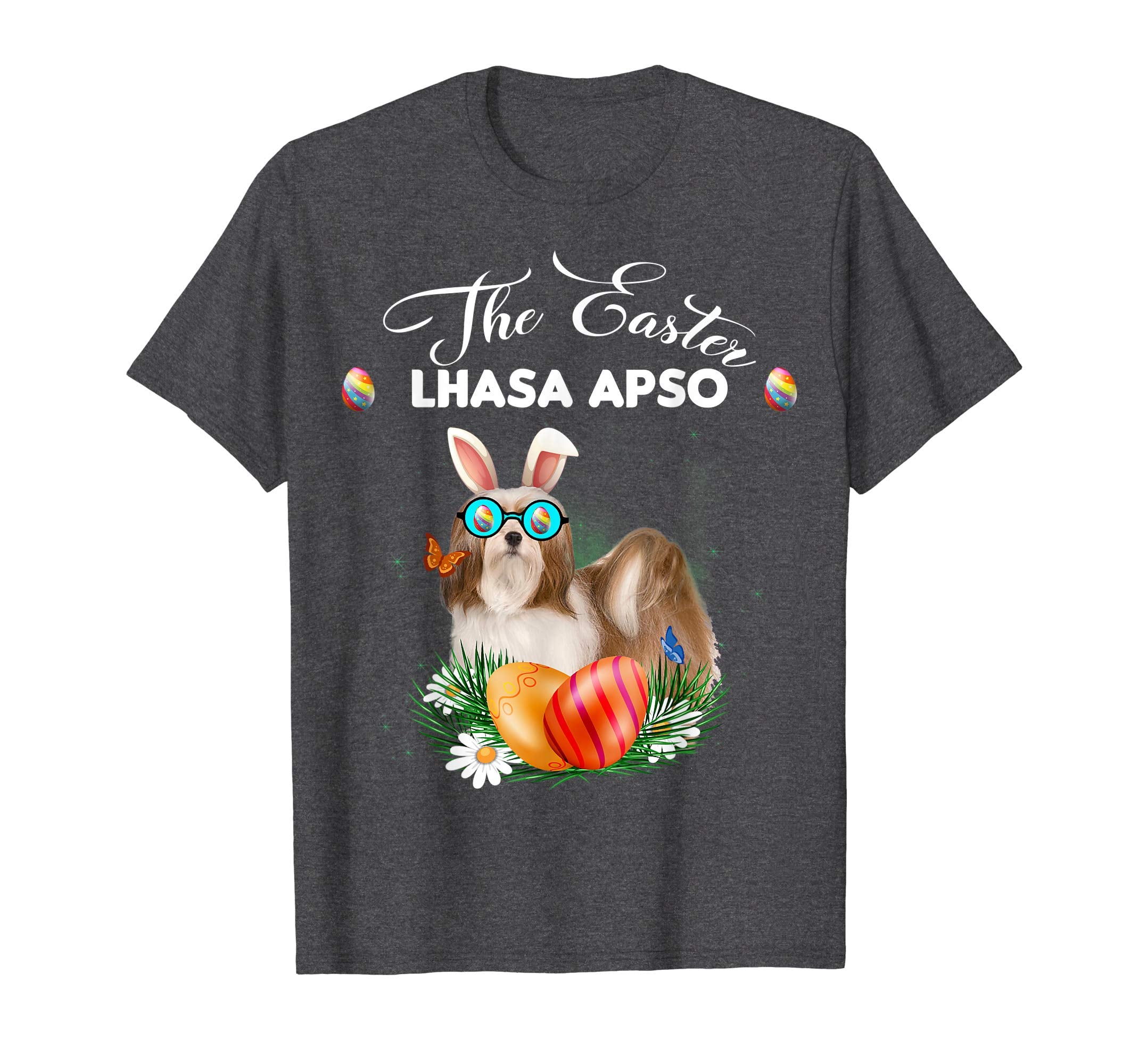Lhasa Apso Bunny Easter Day Dog Gifts T-Shirt