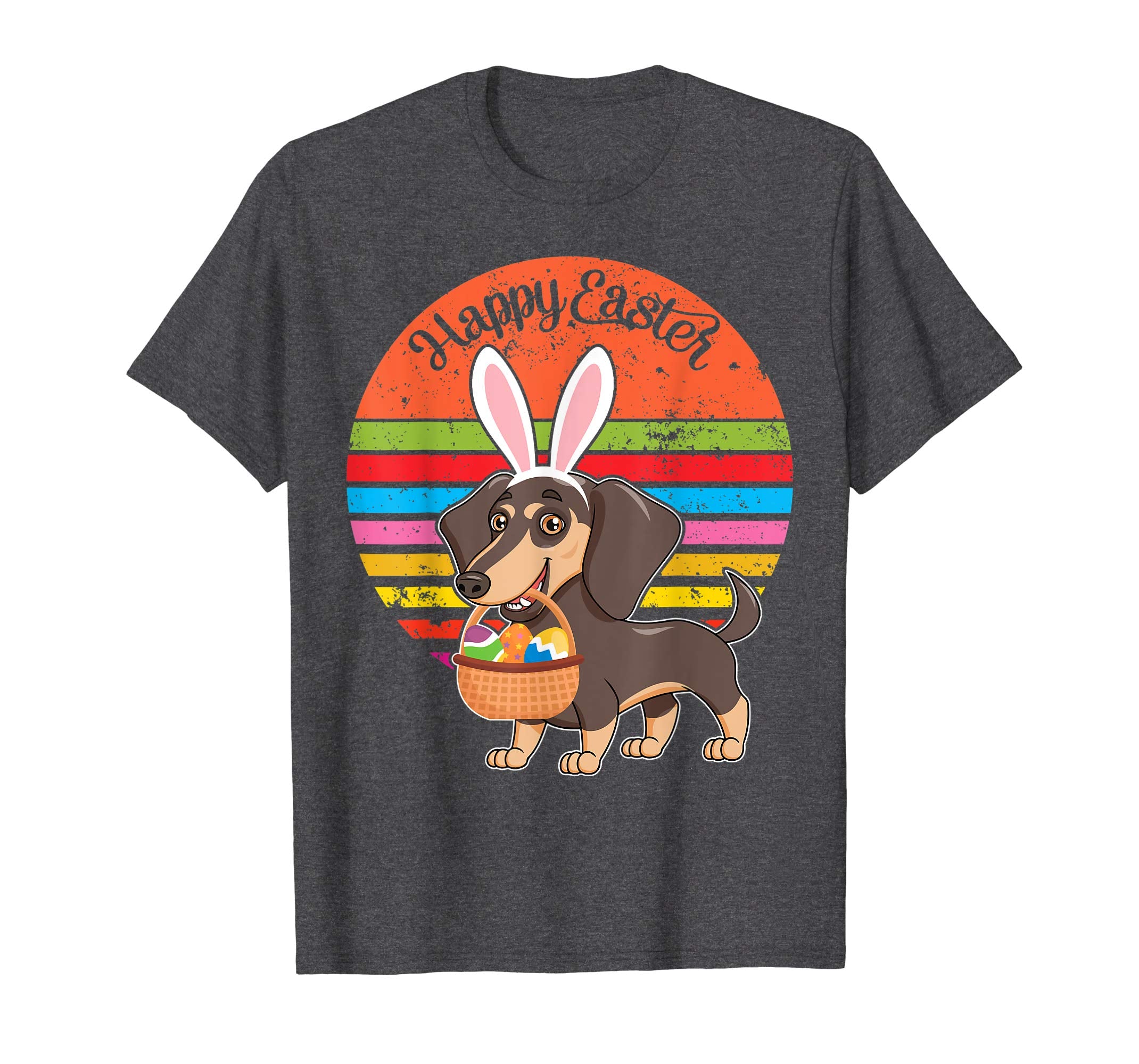 Dachshund Bunny Dog Easter Eggs Happy Easter Vintage Shirt
