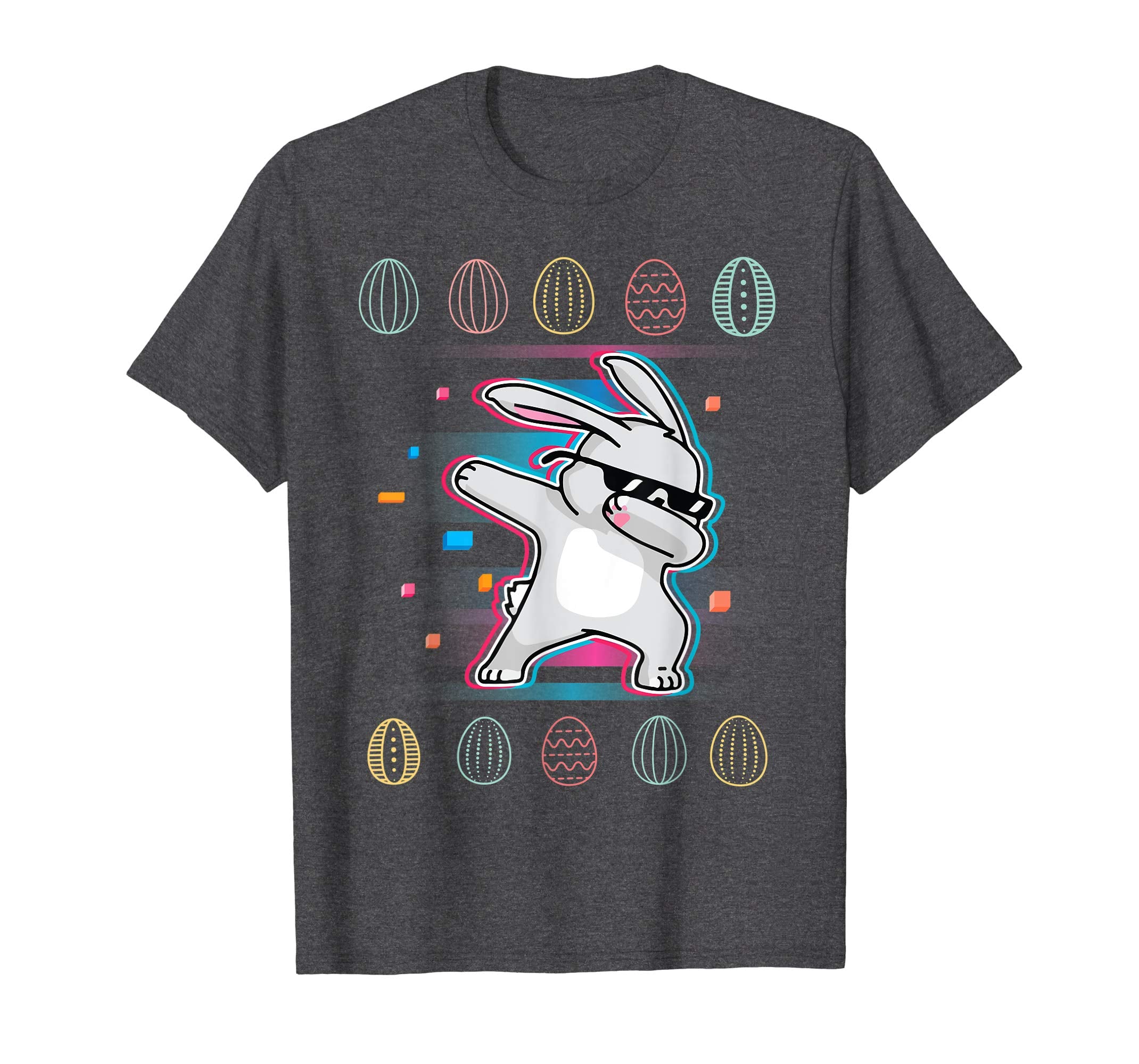 Neon Vintage Rabbit Bunny Dabbing Around Easter Eggs Shirt