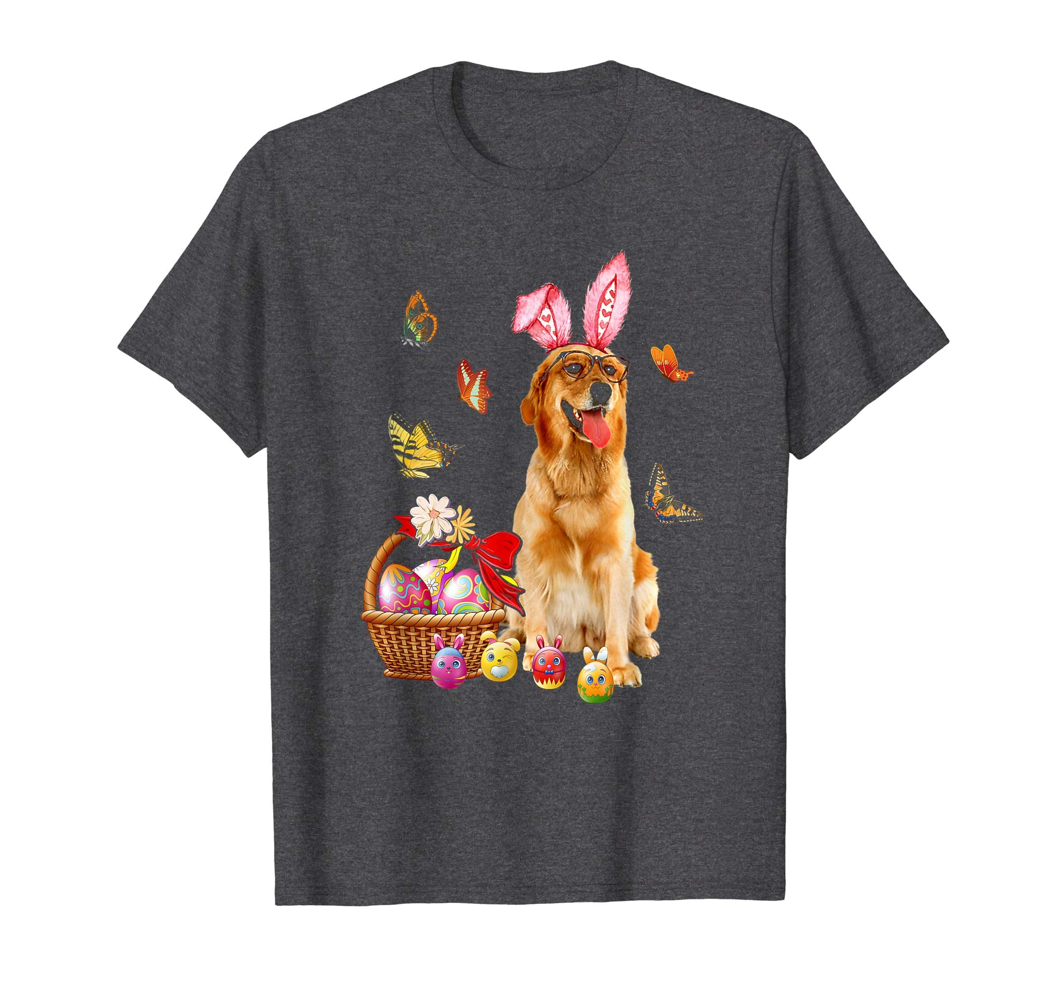 Golden Retriever Bunny Hat Rabbit Easter Eggs Shirt