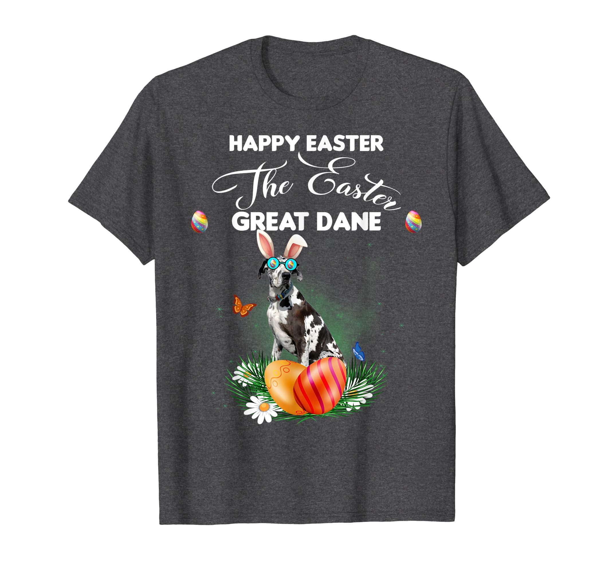 Great Dane Dog Sunglass Bunny Happy Easter Day Tshirt