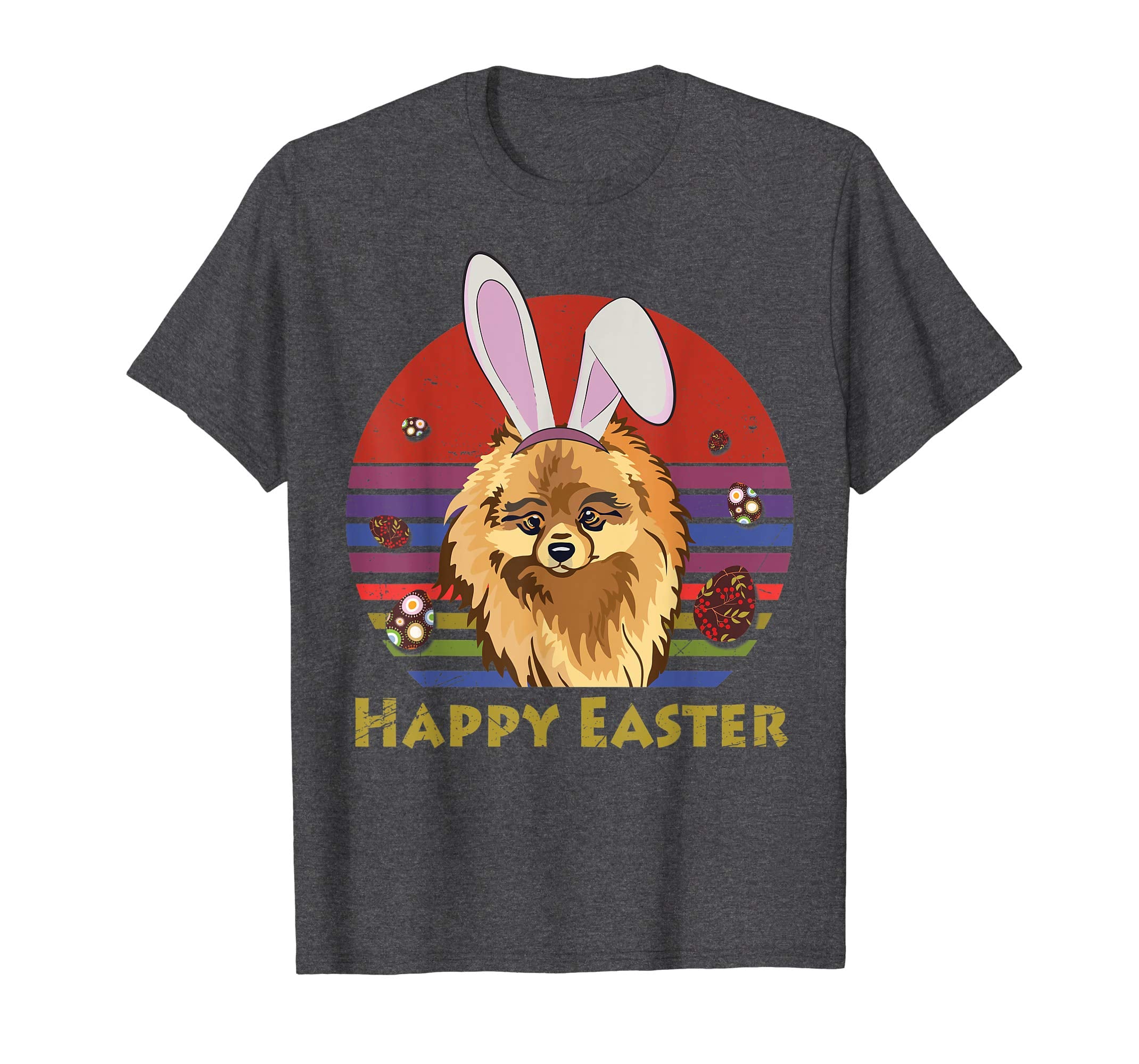 Pomeranian With Bunny Headband Happy Easter Tshirt Gifts