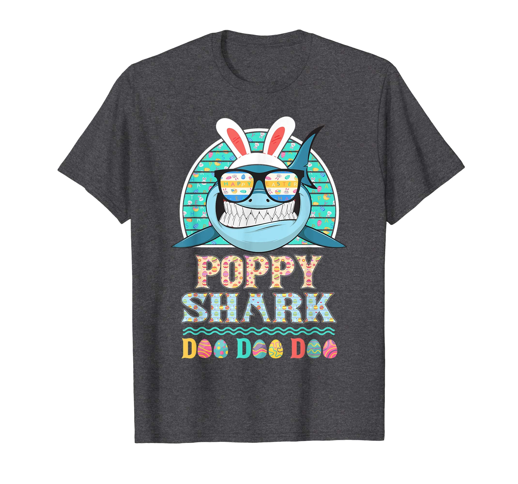 Funny Poppy Shark Happy Easter Day Gift Family Shirt