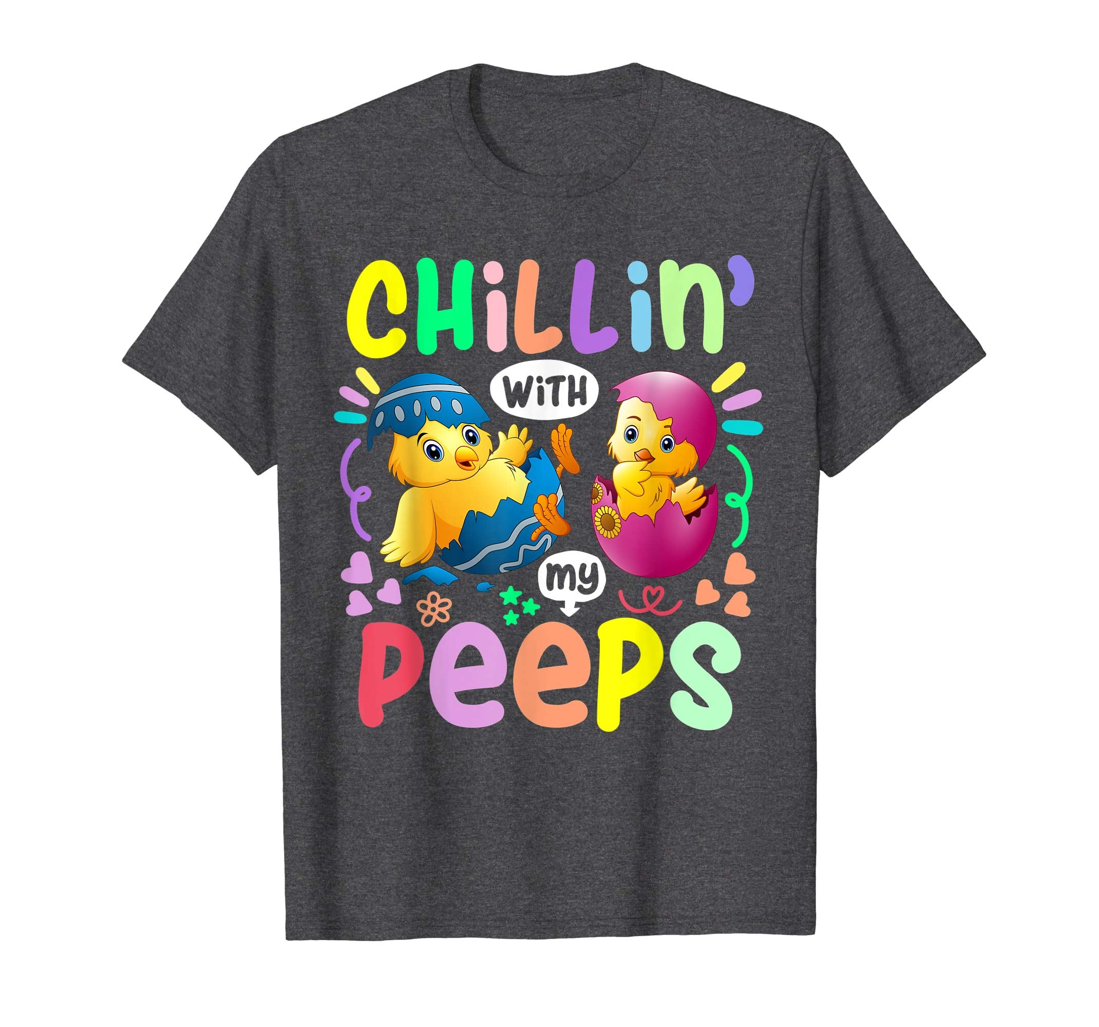 Chillin With My Peeps Happy Easter Kids Boys Girls T Shirt