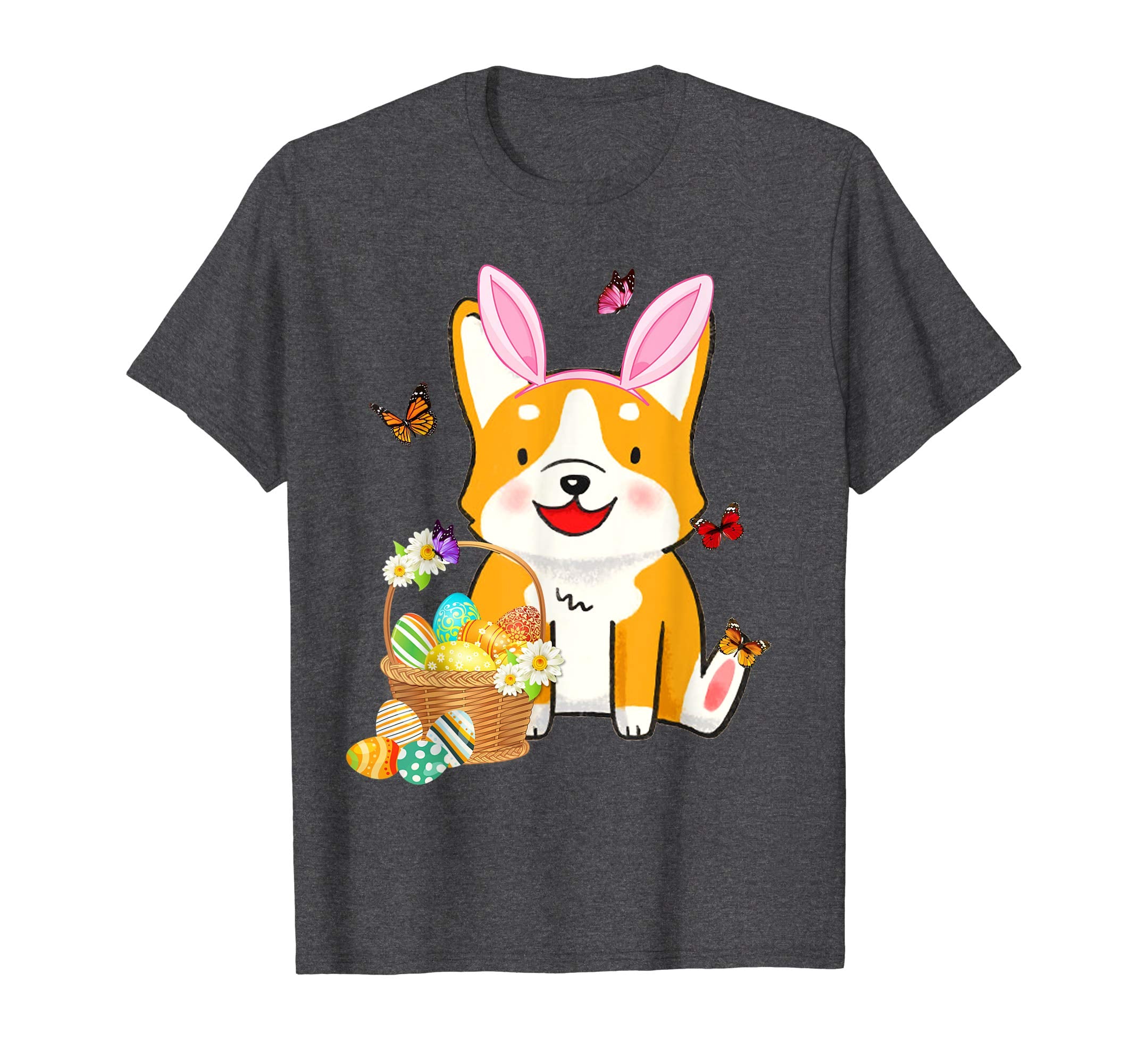 Corgi Bunny Hat Rabbit Easter Eggs Shirt Happy Ea