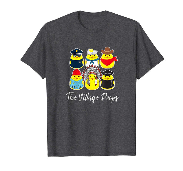 Funny Easter Shirt Village Peeps Cute Chick Tshirt Bunny