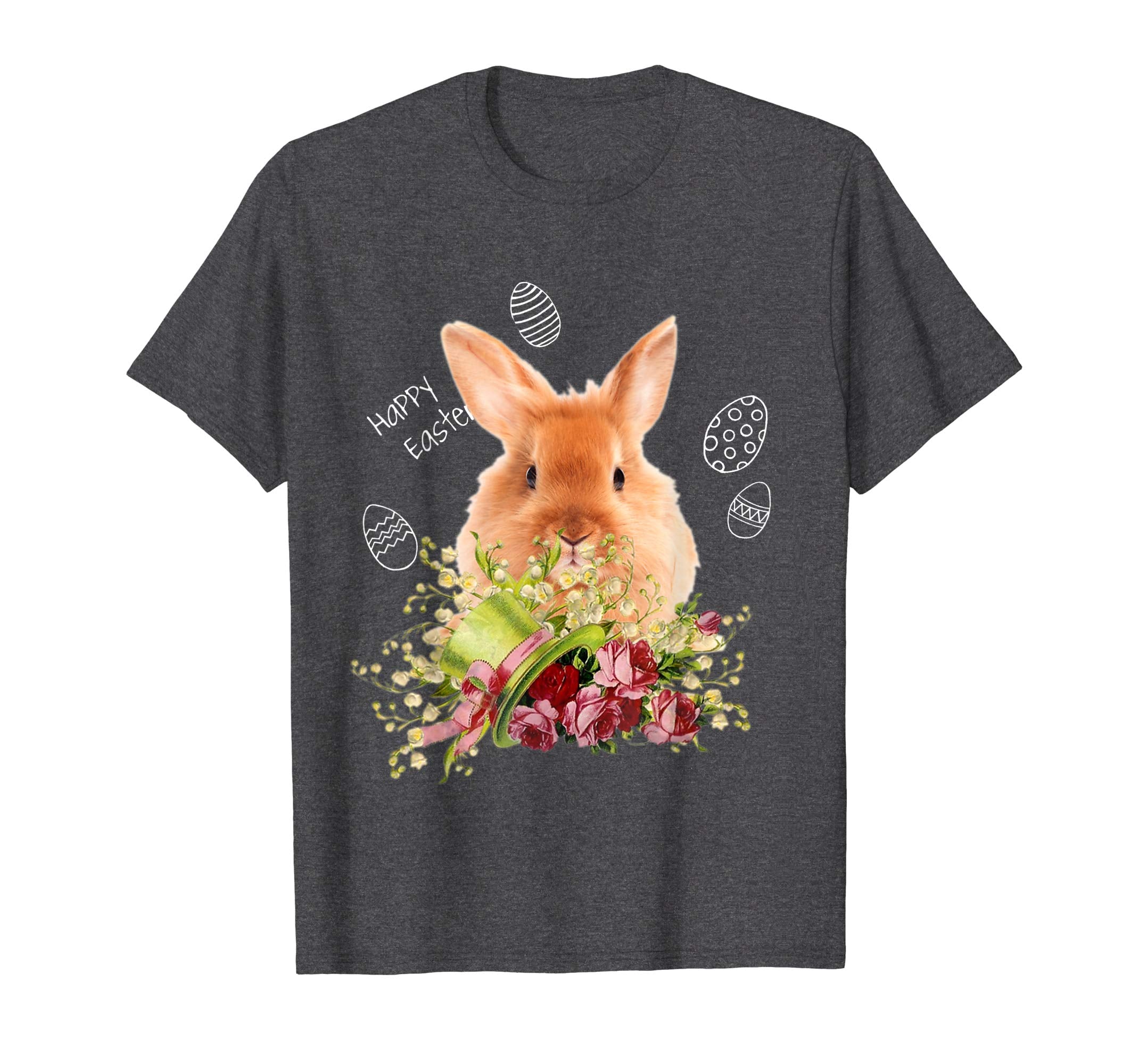 Easter Real Bunny And Flowers Graphic T-Shirt