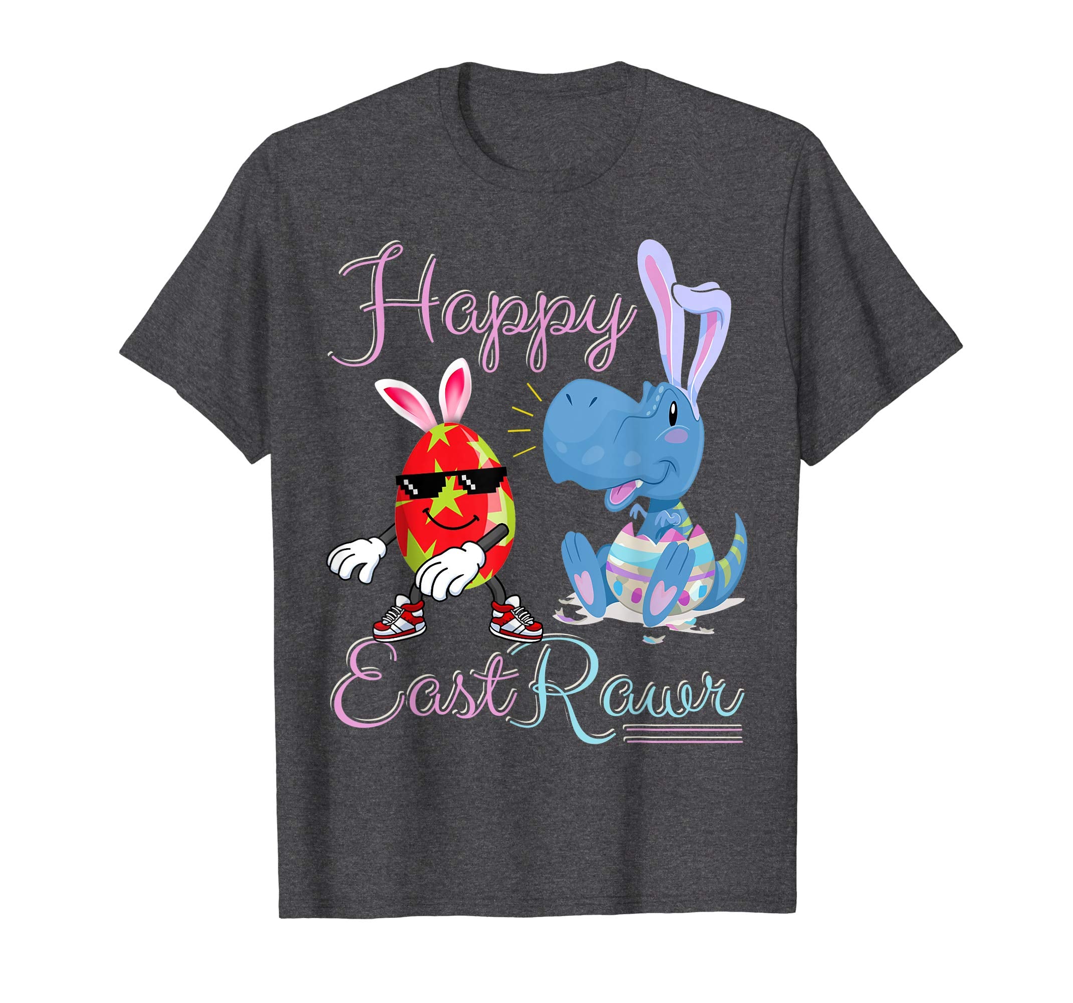 Dabbing Emoji Egg With Dinosaur Bunny Happy Easter T Shirt