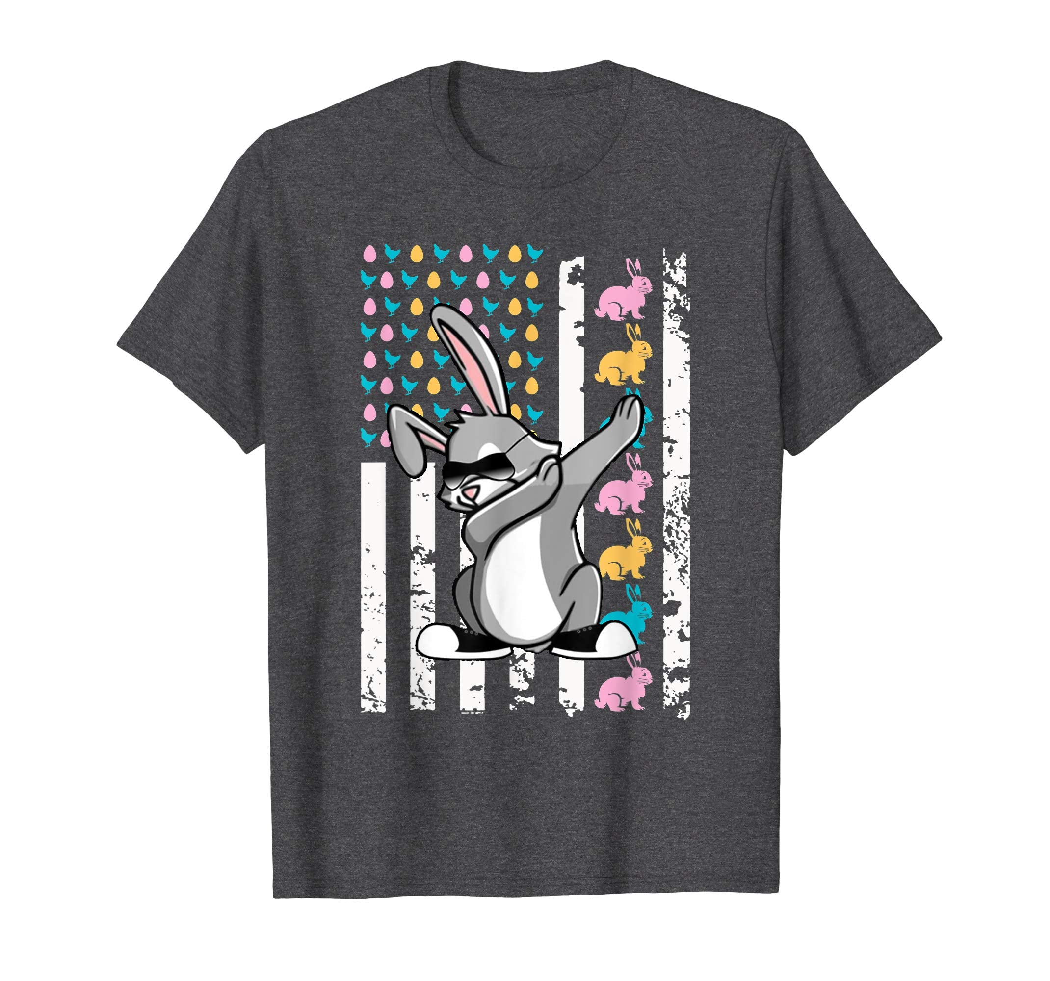 Easter Bunny Dabbing Shirt Easter American Flag Costume