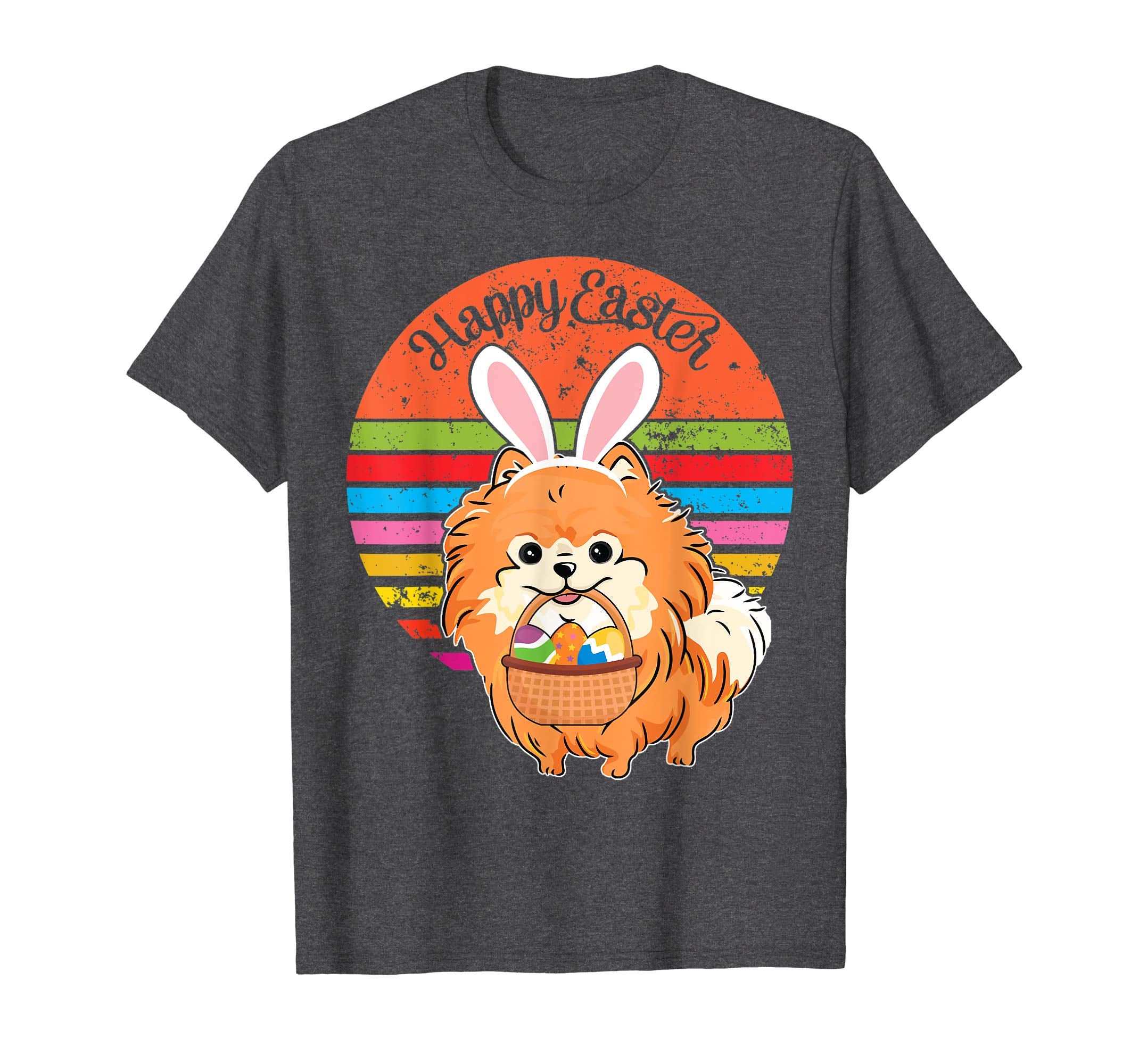 Pomeranian Bunny Dog Easter Eggs Happy Easter Vintage Shirt