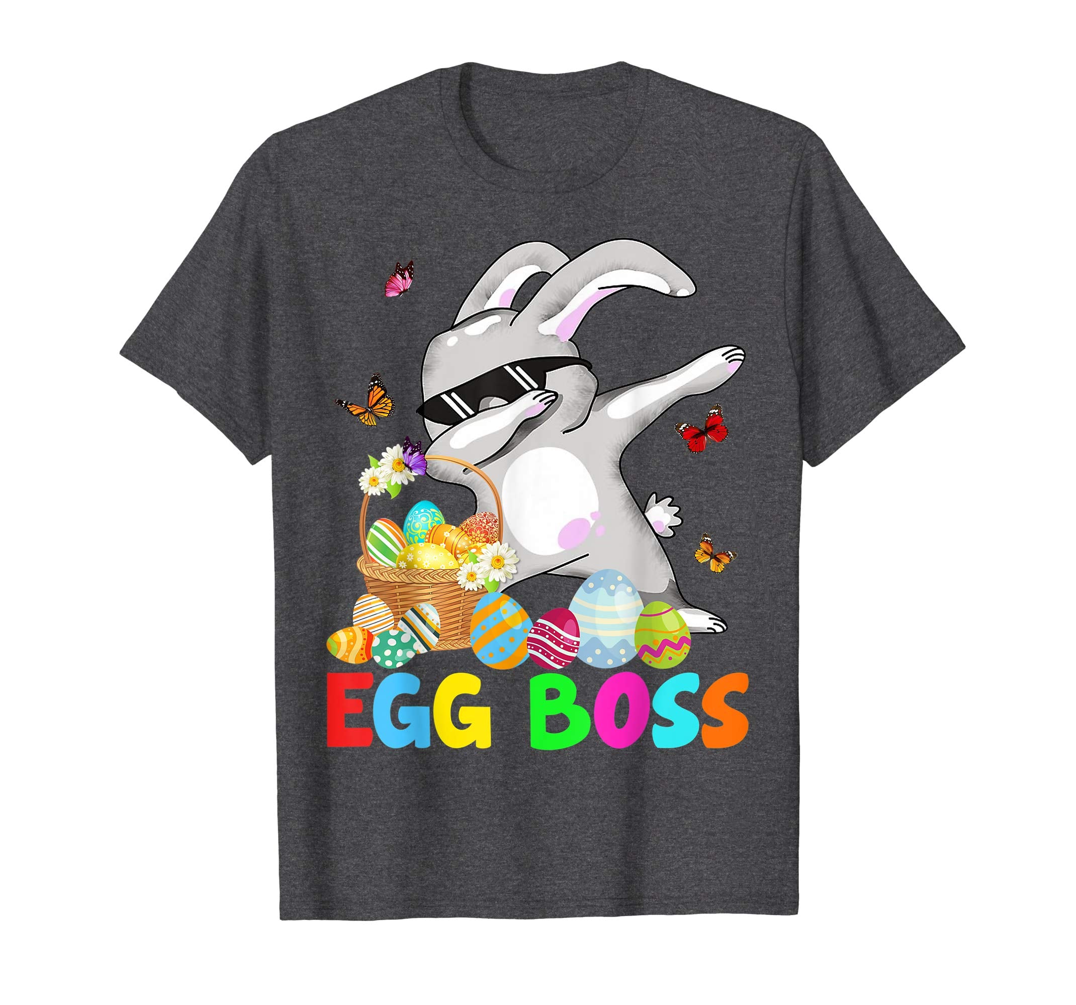 Dabbing Egg Boss Easter Bunny T Shirt For Kids Toddlers Boys
