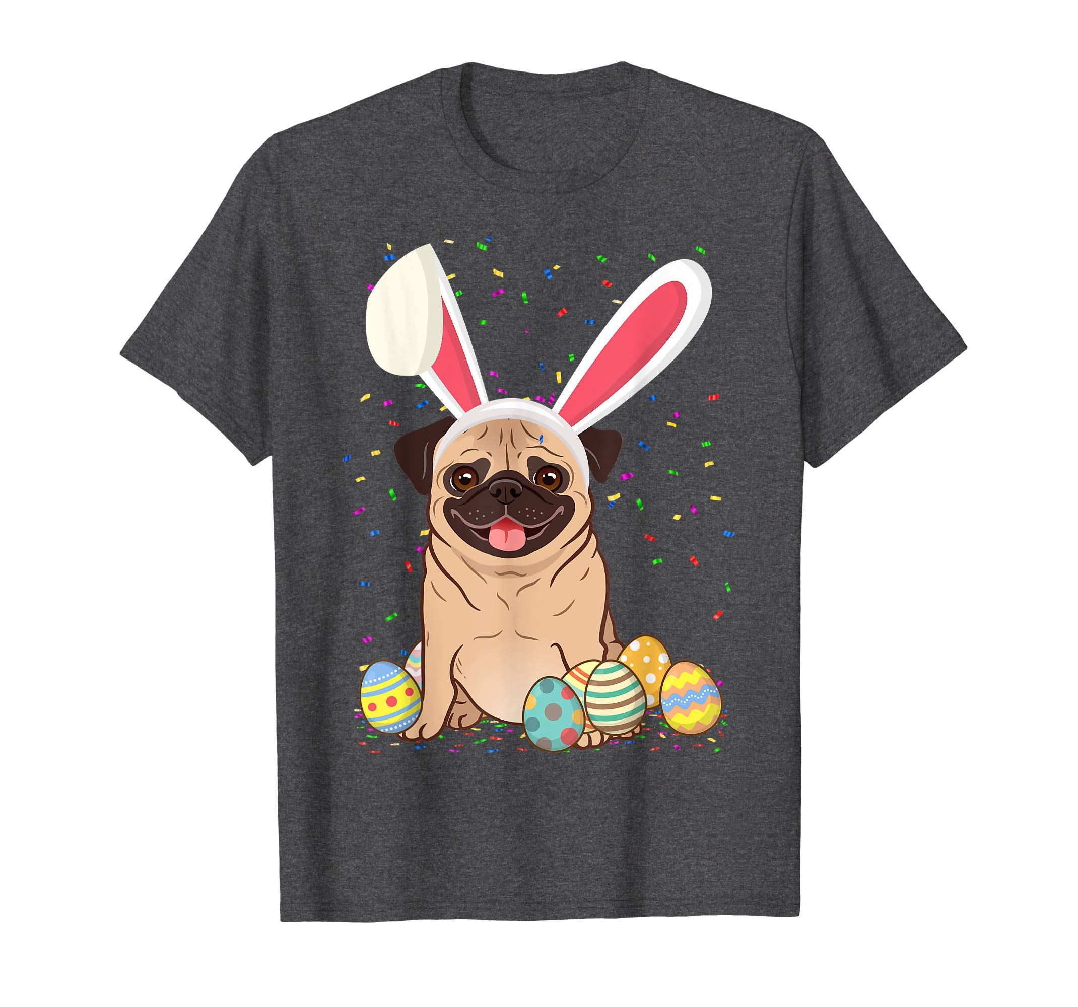 Pug Dog Ear Easter Eggs Shirt Happy Easter Day Gift