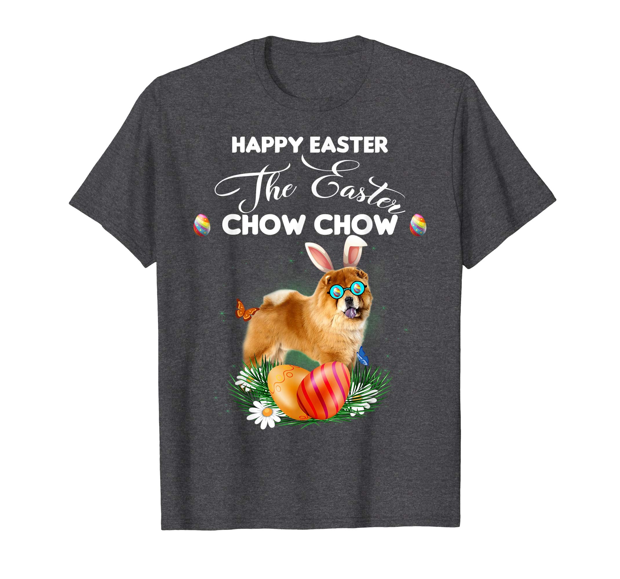 Chow Chow Dog Sunglass Bunny Happy Easter Day Tshirt