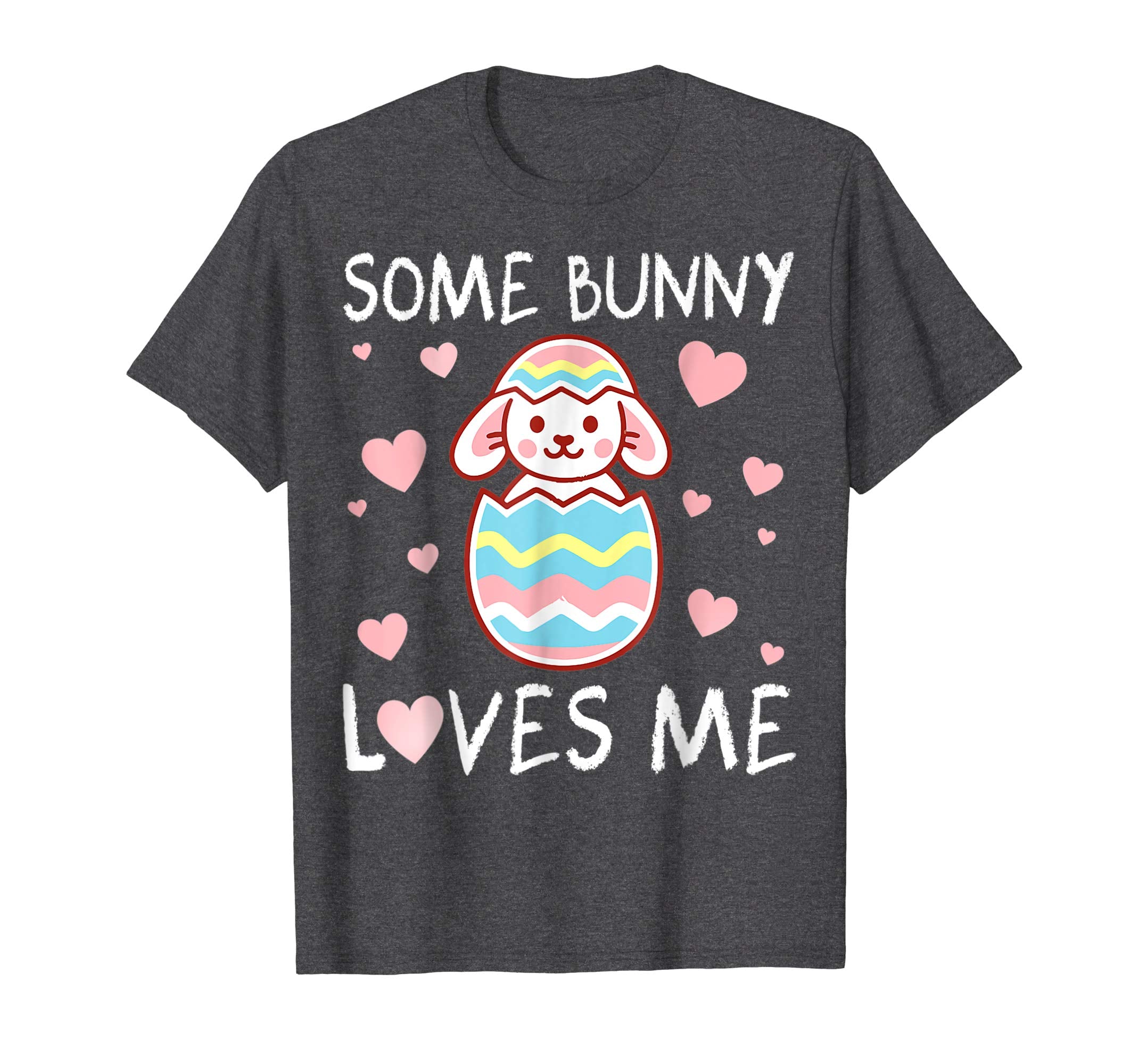 Pink Hearts Some Bunny Loves Me Happy Easter Day Shirt