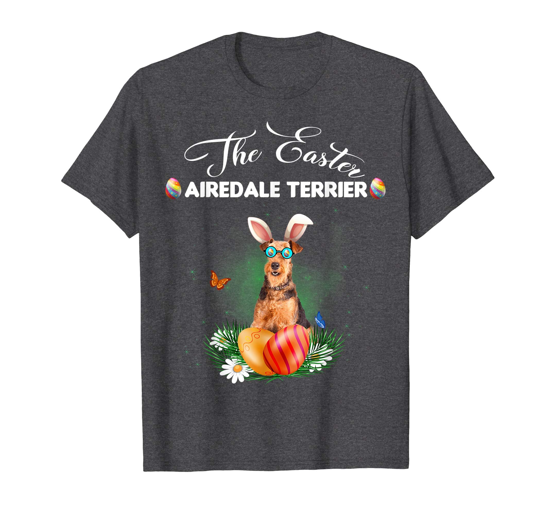 Airedale Terrier Bunny Easter Day Dog Gifts T-Shirt