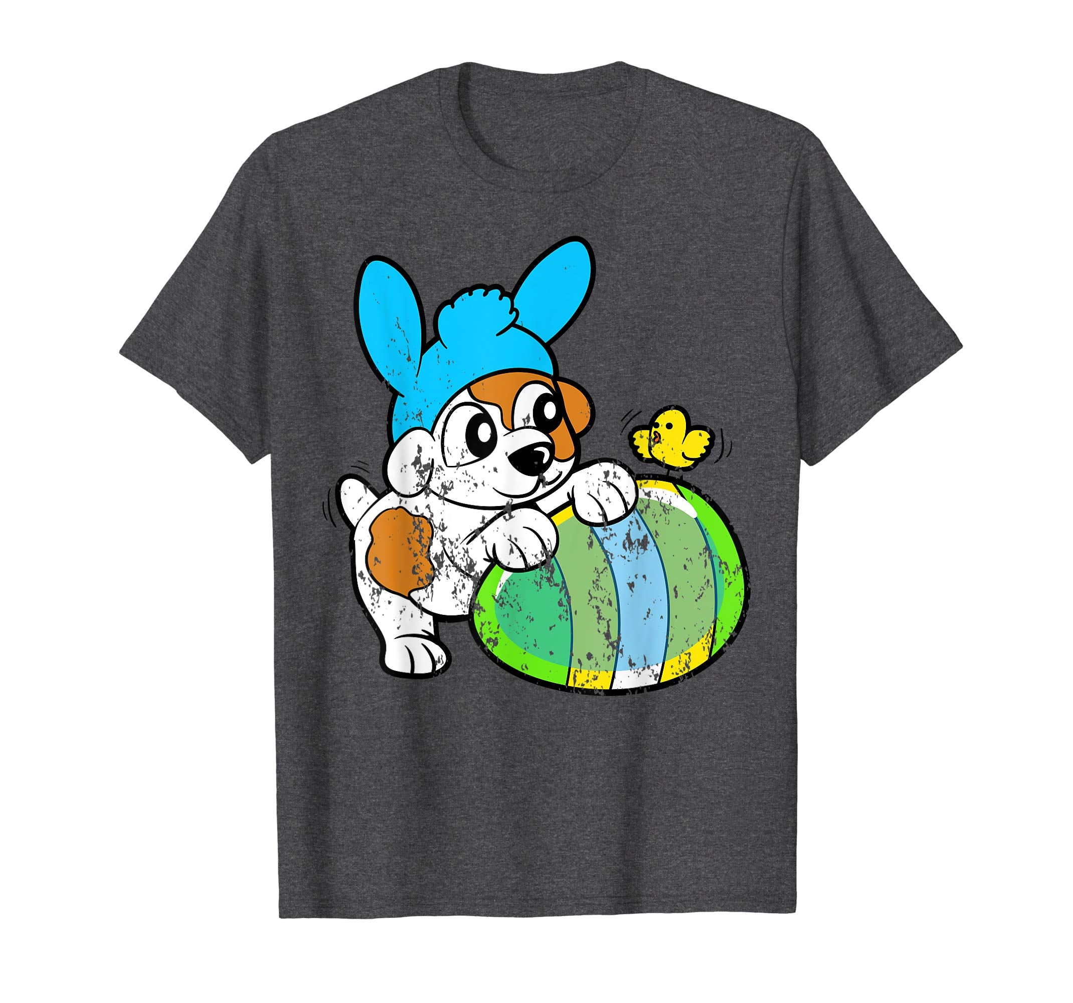 Retro Vintage Grunge Funny Easter Bunny Egg Bird Dog T-Shirt
