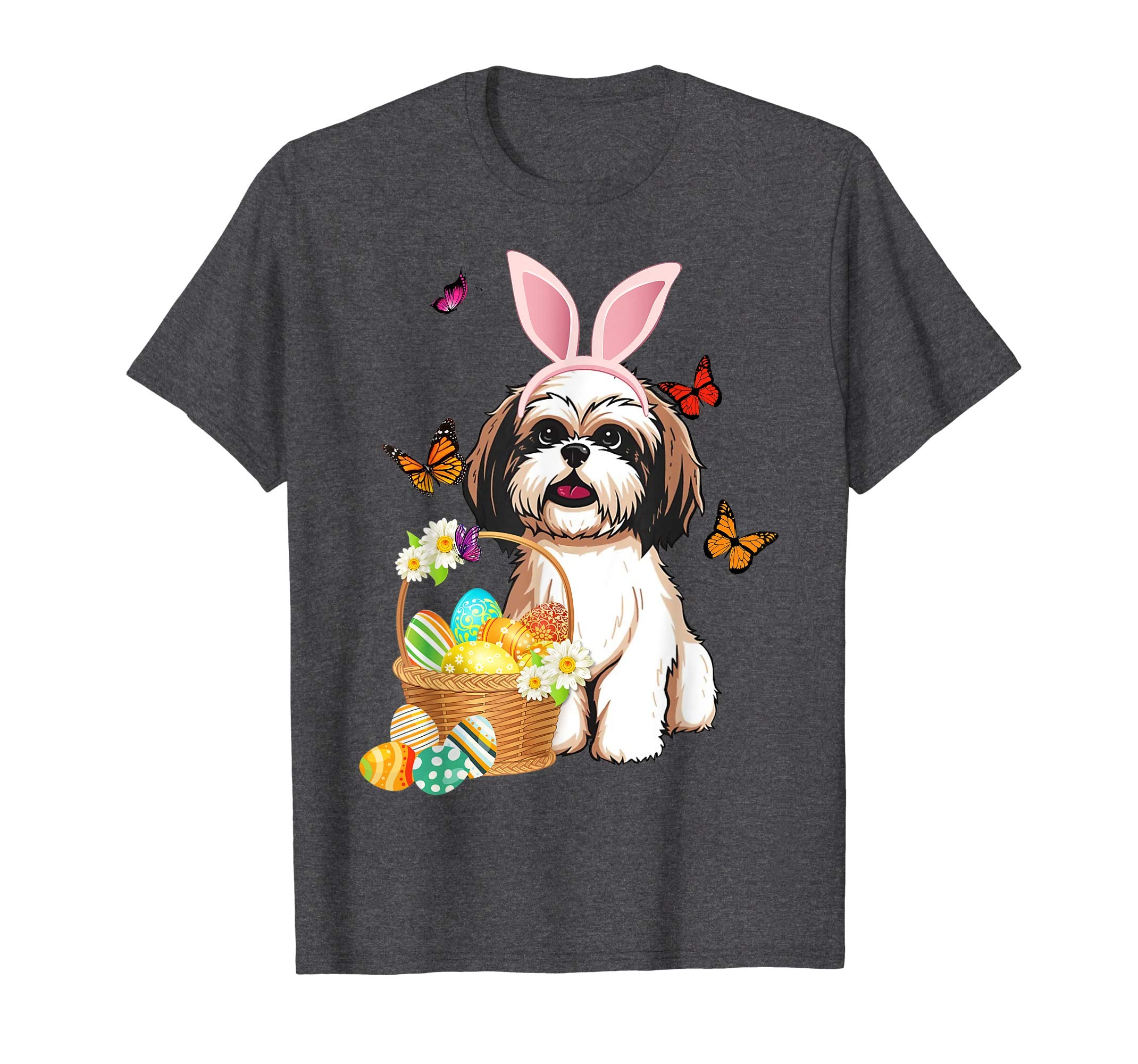 Shih tzu Bunny Hat Rabbit Easter Eggs Shirt