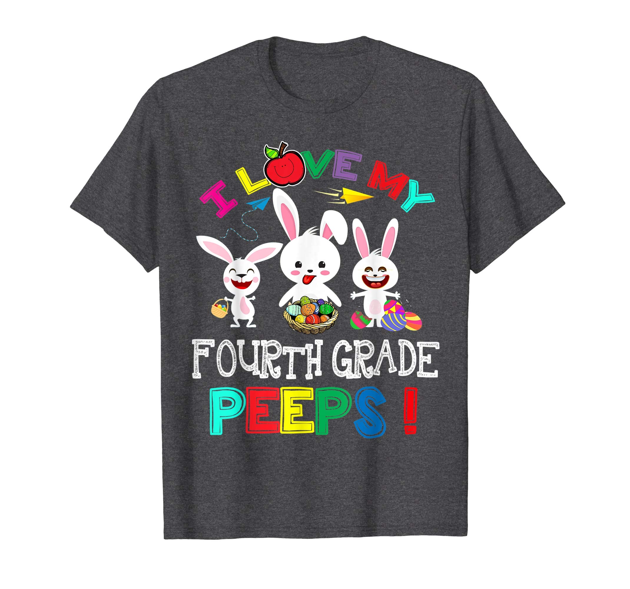 I Love My Fourth Grade Peeps Bunnies Easter Teacher T Shirt