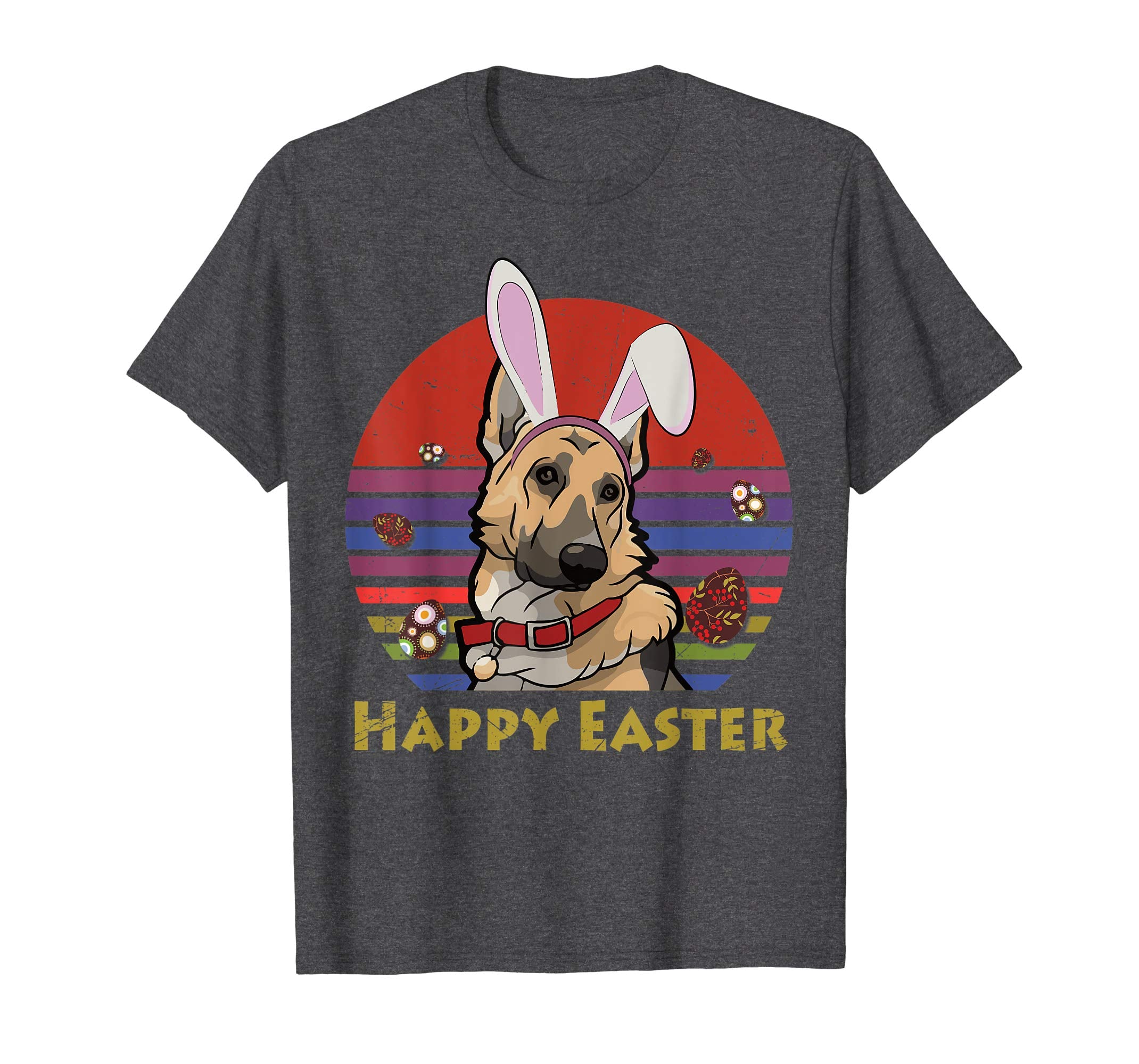 German Shepherd With Bunny Headband Happy Easter Tshirt Gift