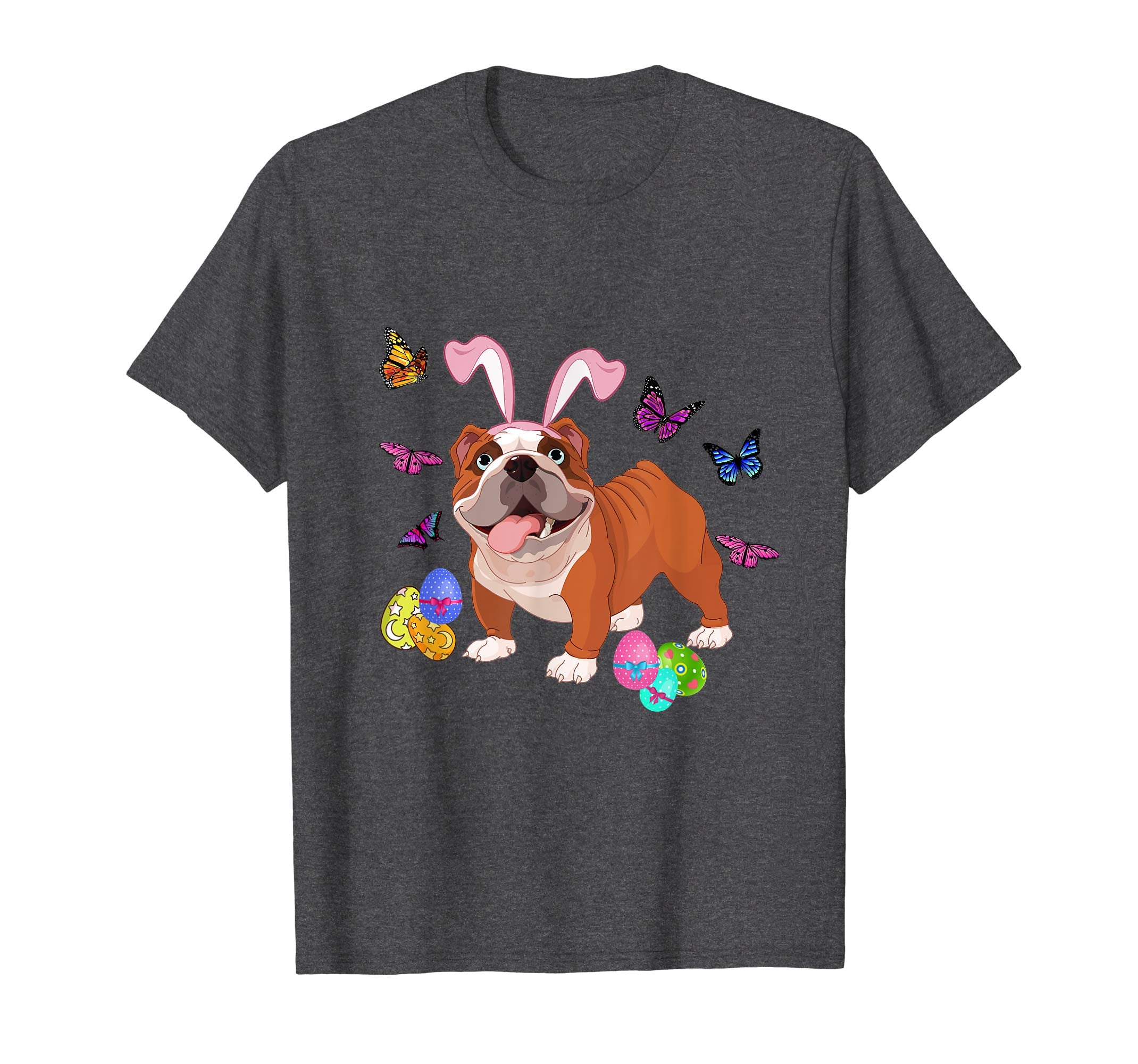 Bulldog Bunny Rabbit Happy Easter Day T-Shirt